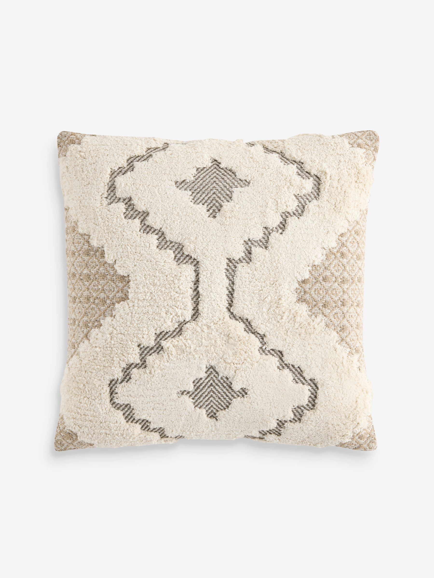 Natural Geo Diamond Cotton Tufted Cushion - Image 5 of 6