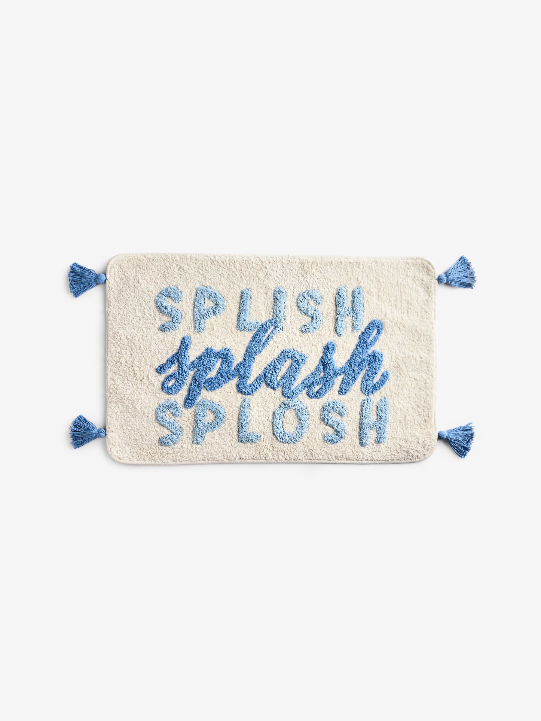 Blue Splash Slogan 100% Cotton Bath Mat - Image 2 of 5