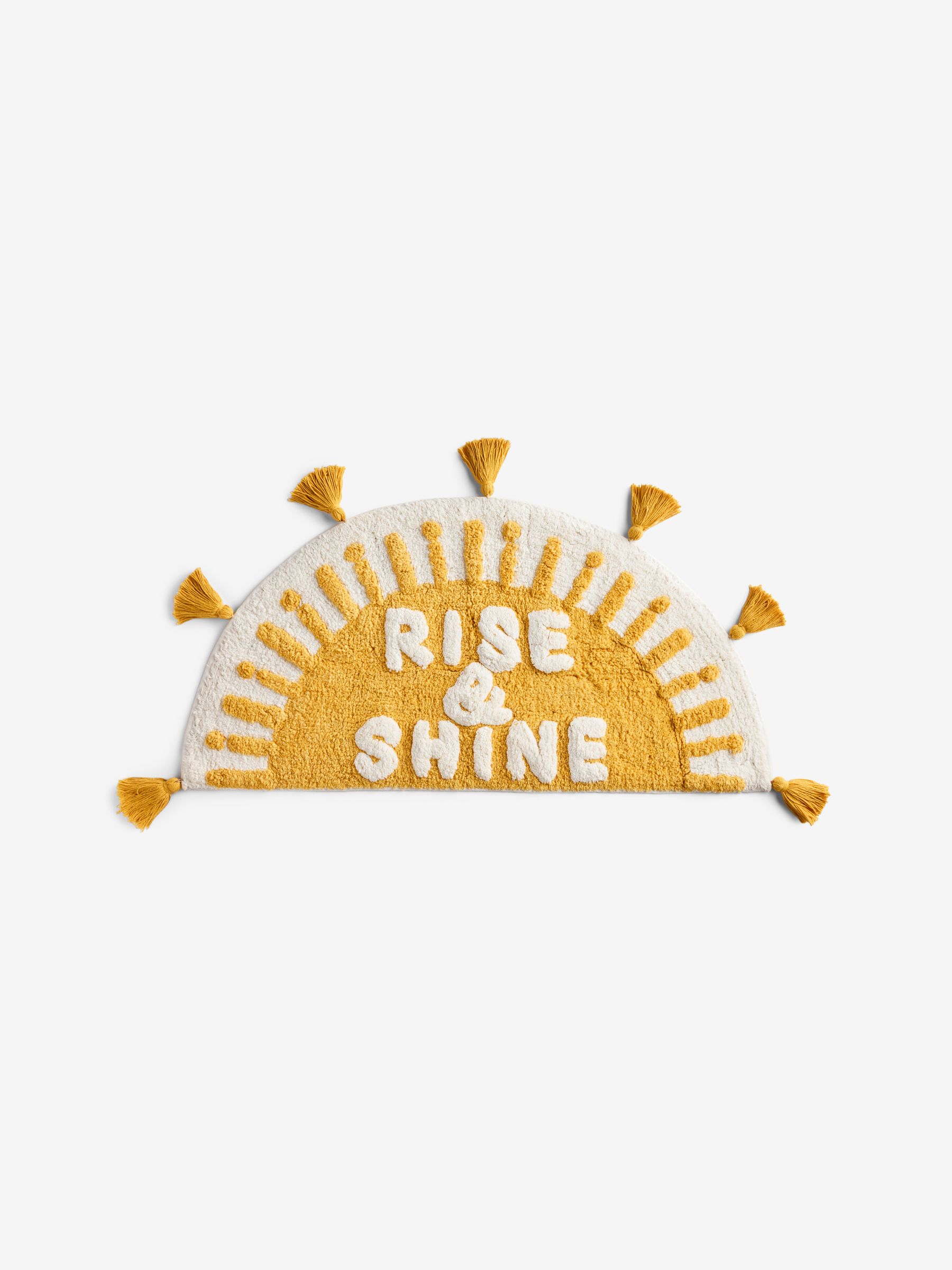 Yellow Sunshine Slogan 100% Cotton Bath Mat - Image 2 of 4