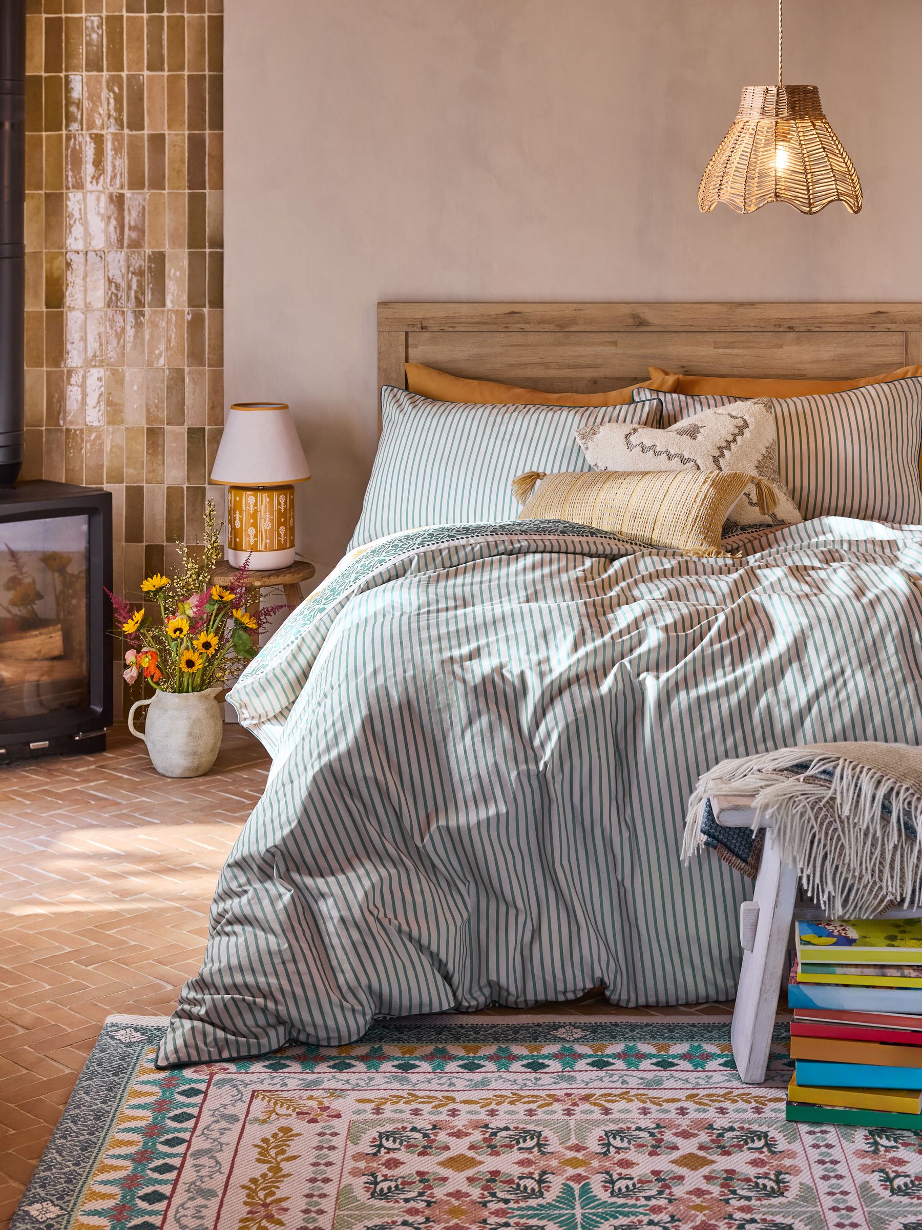 Multi Tile Print Duvet Cover and Pillowcase Set - Image 2 of 5