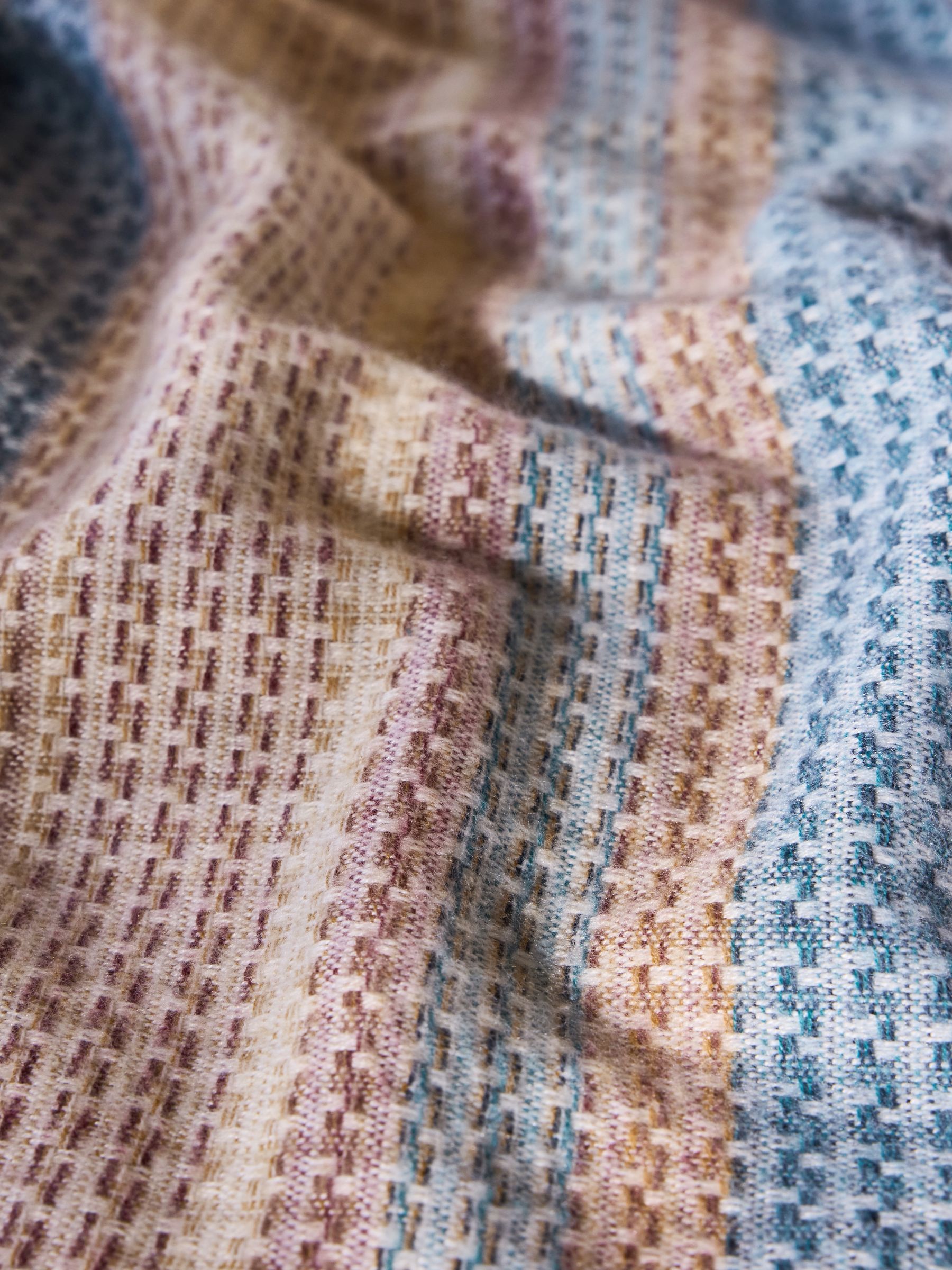 Multi Stripe Basket Weave Cosy Throw - Image 4 of 4