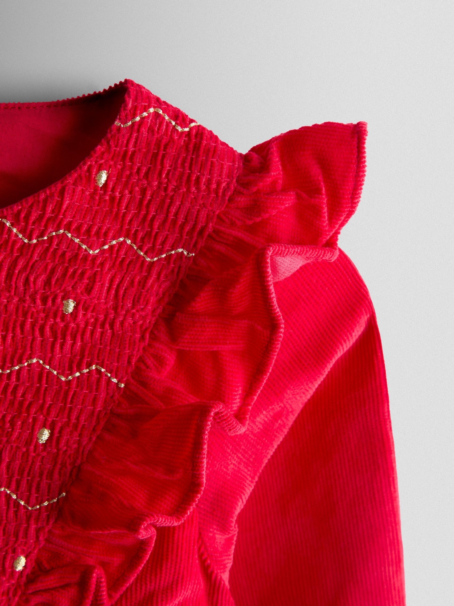 Red Appliqué Tulle Party Dress - Image 3 of 5