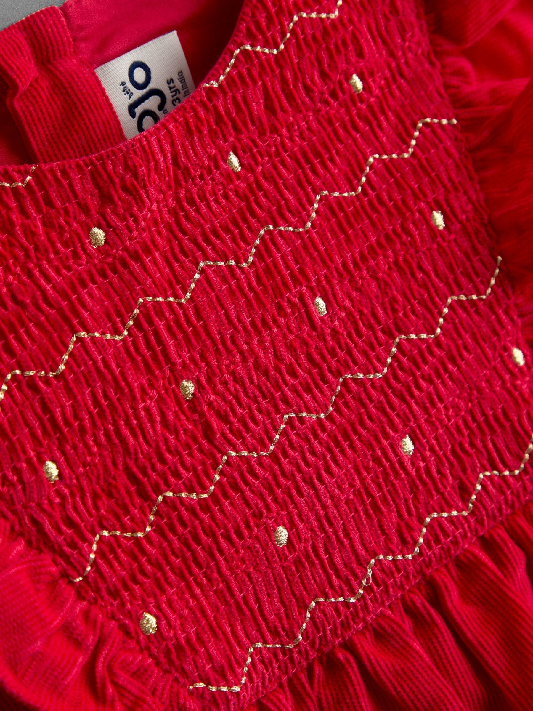 Red Appliqué Tulle Party Dress - Image 4 of 5