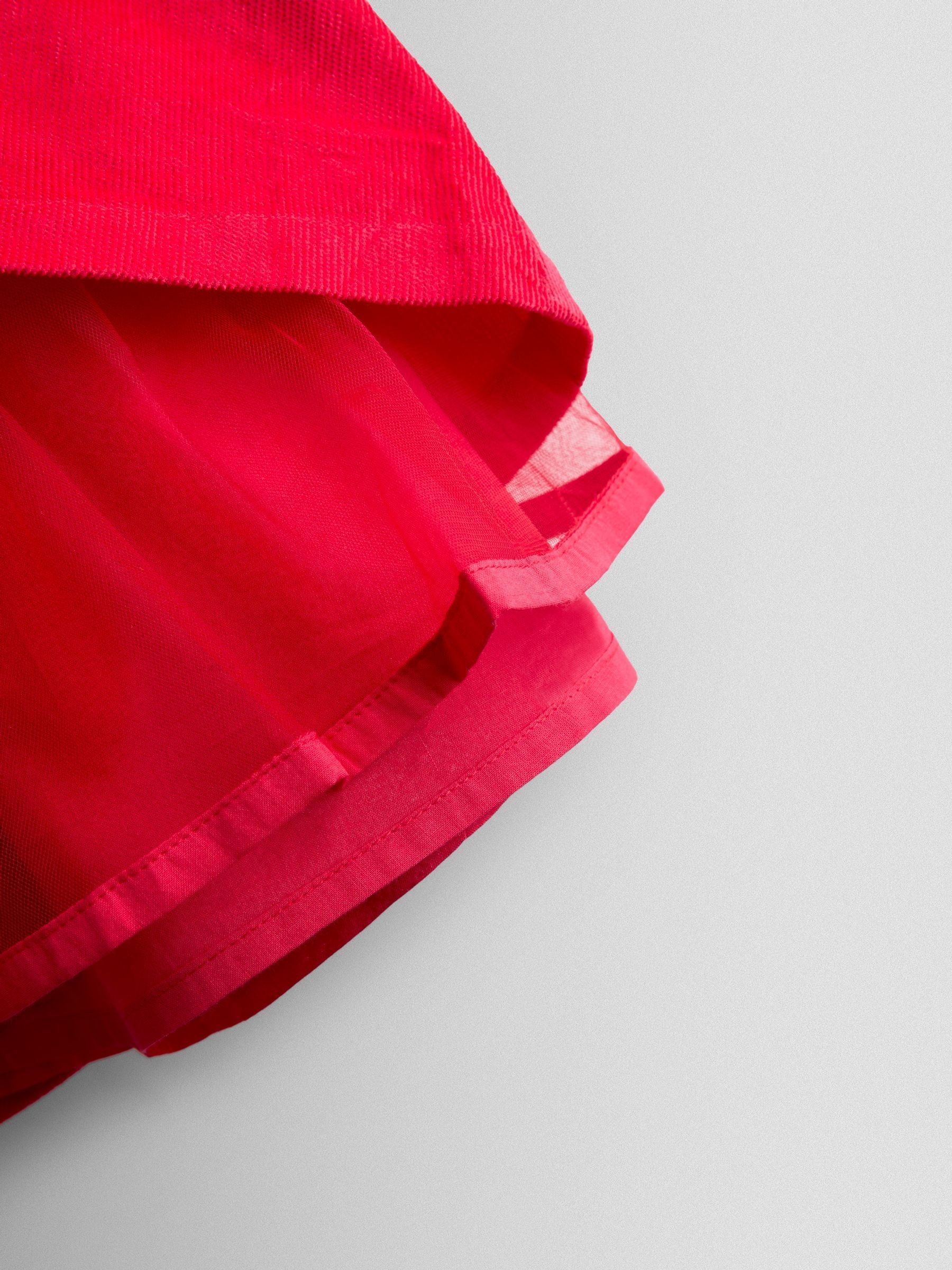 Red Appliqué Tulle Party Dress - Image 5 of 5