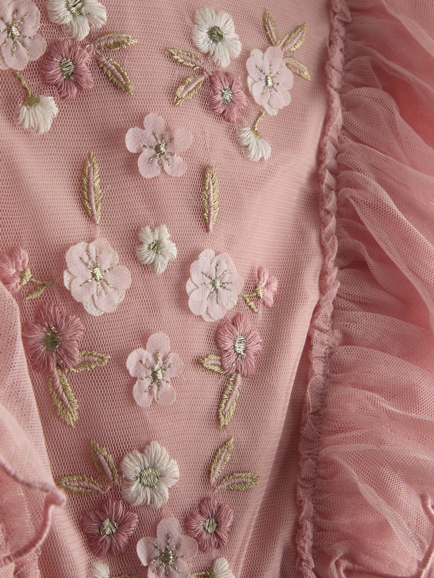 Light Pink Tulle Embroidered Party Jumpsuit - Image 4 of 4
