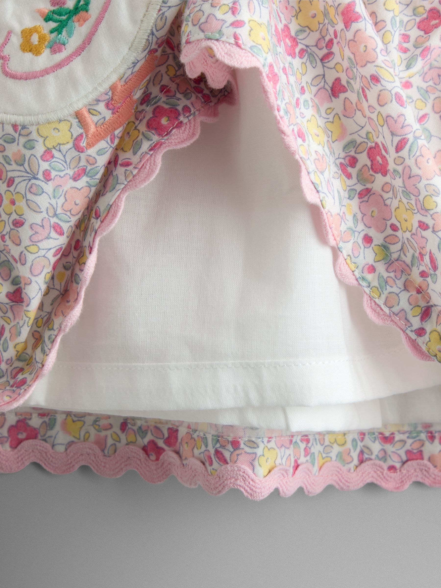 Pink Floral Duck Appliqué Pocket Sleeveless Dress - Image 3 of 4