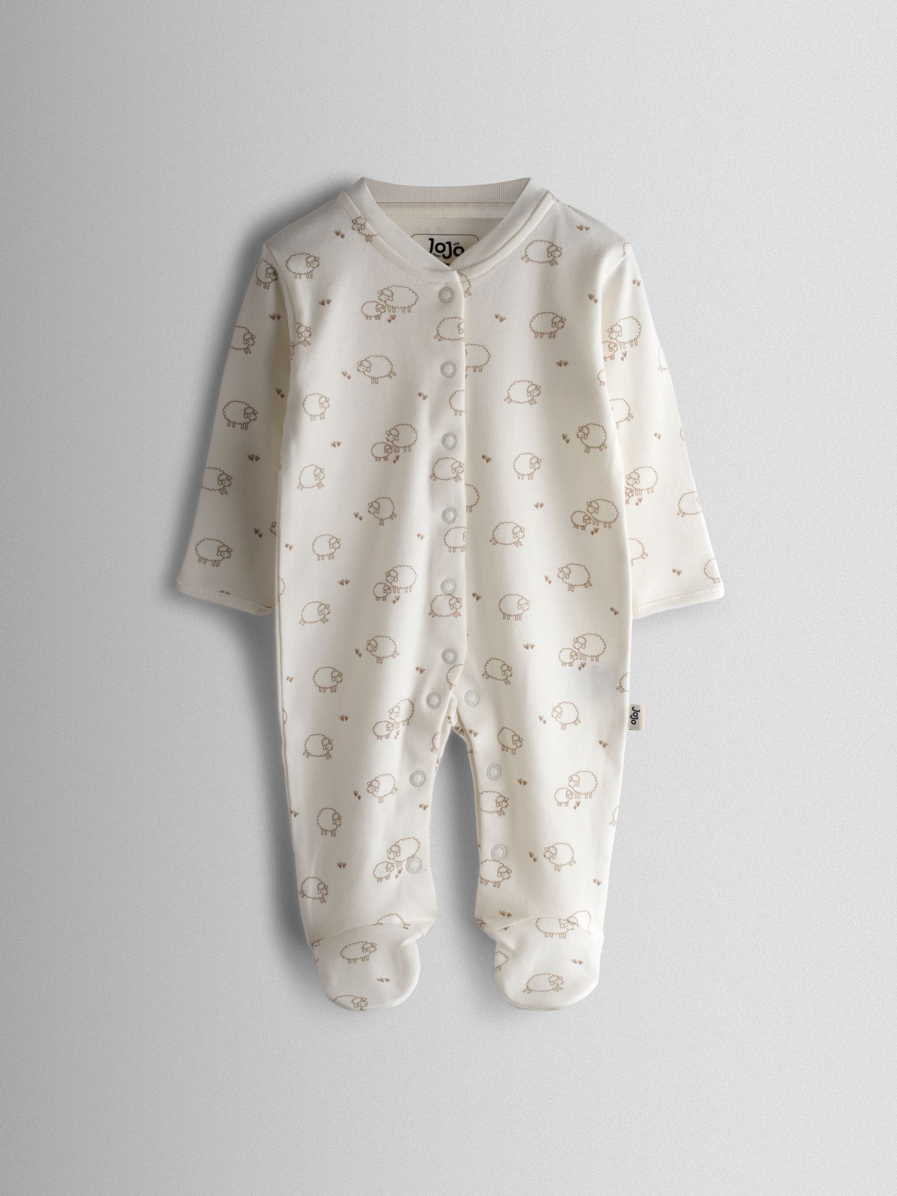 Green Sheep Cotton Footed 3 Pack Sleepsuit - Image 6 of 10