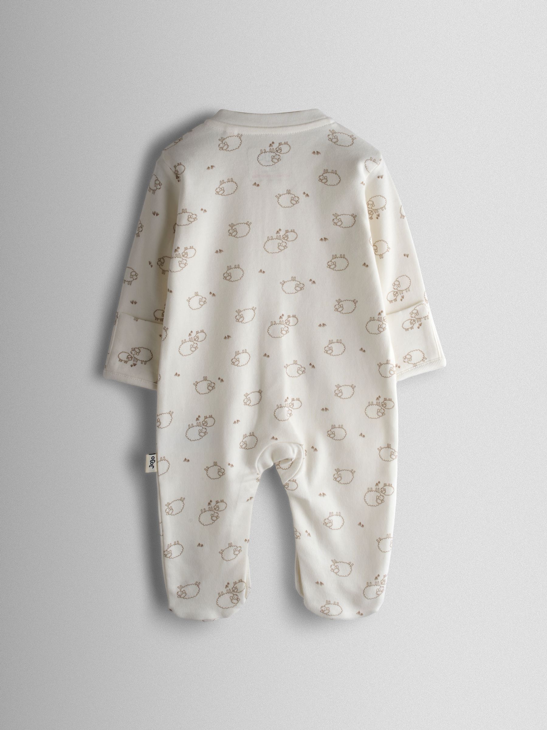 Green Sheep Cotton Footed 3 Pack Sleepsuit - Image 7 of 10