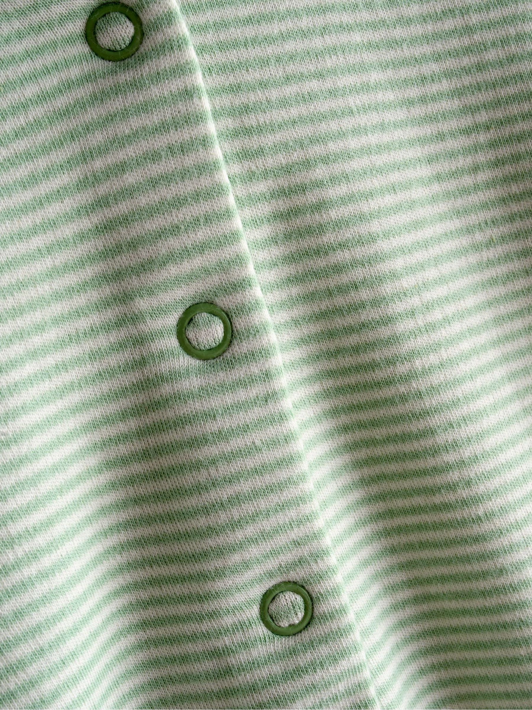 Green Sheep Cotton Footed 3 Pack Sleepsuit - Image 8 of 10