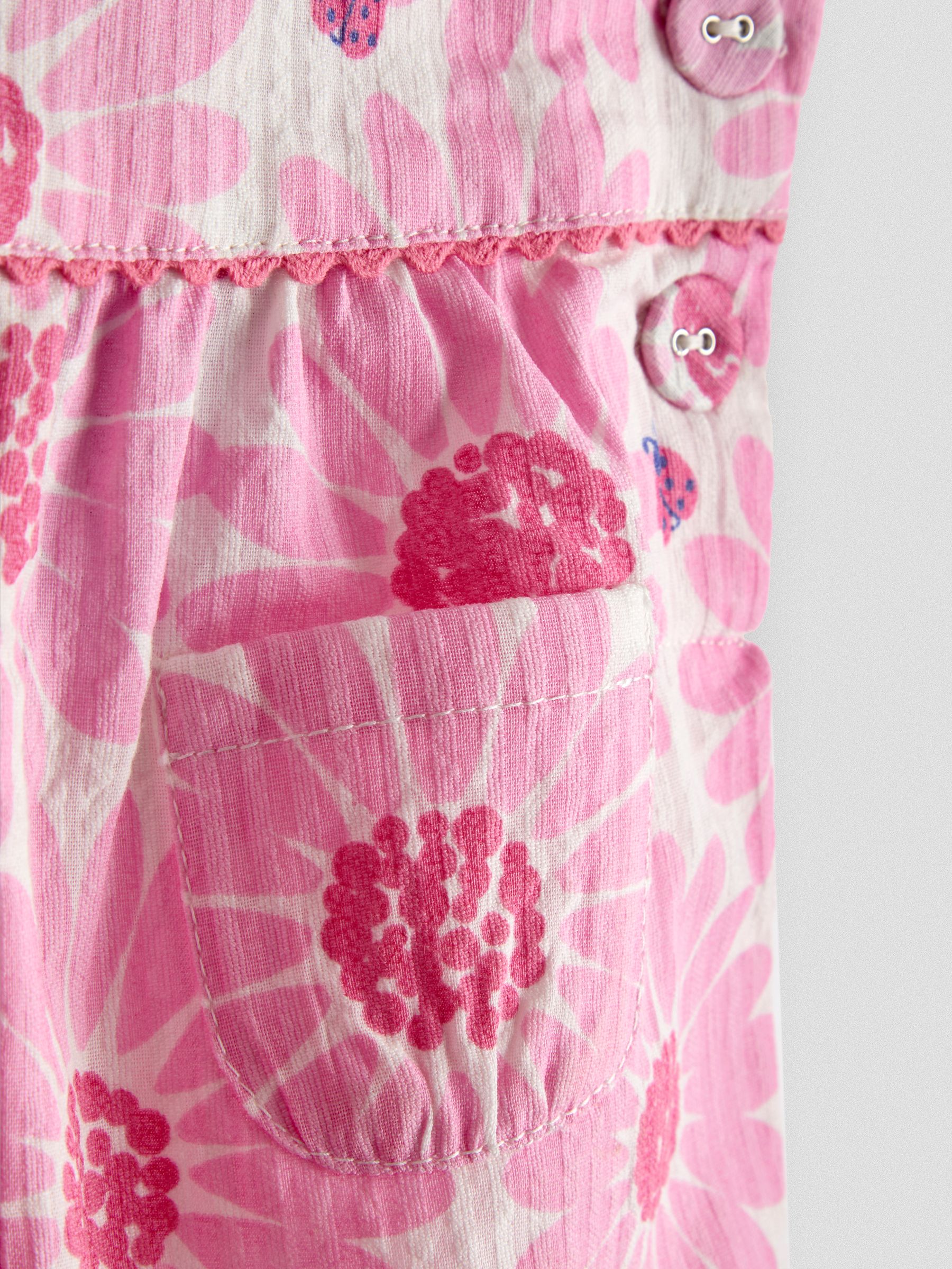 Pink Printed Seersucker Dungaree - Image 3 of 3