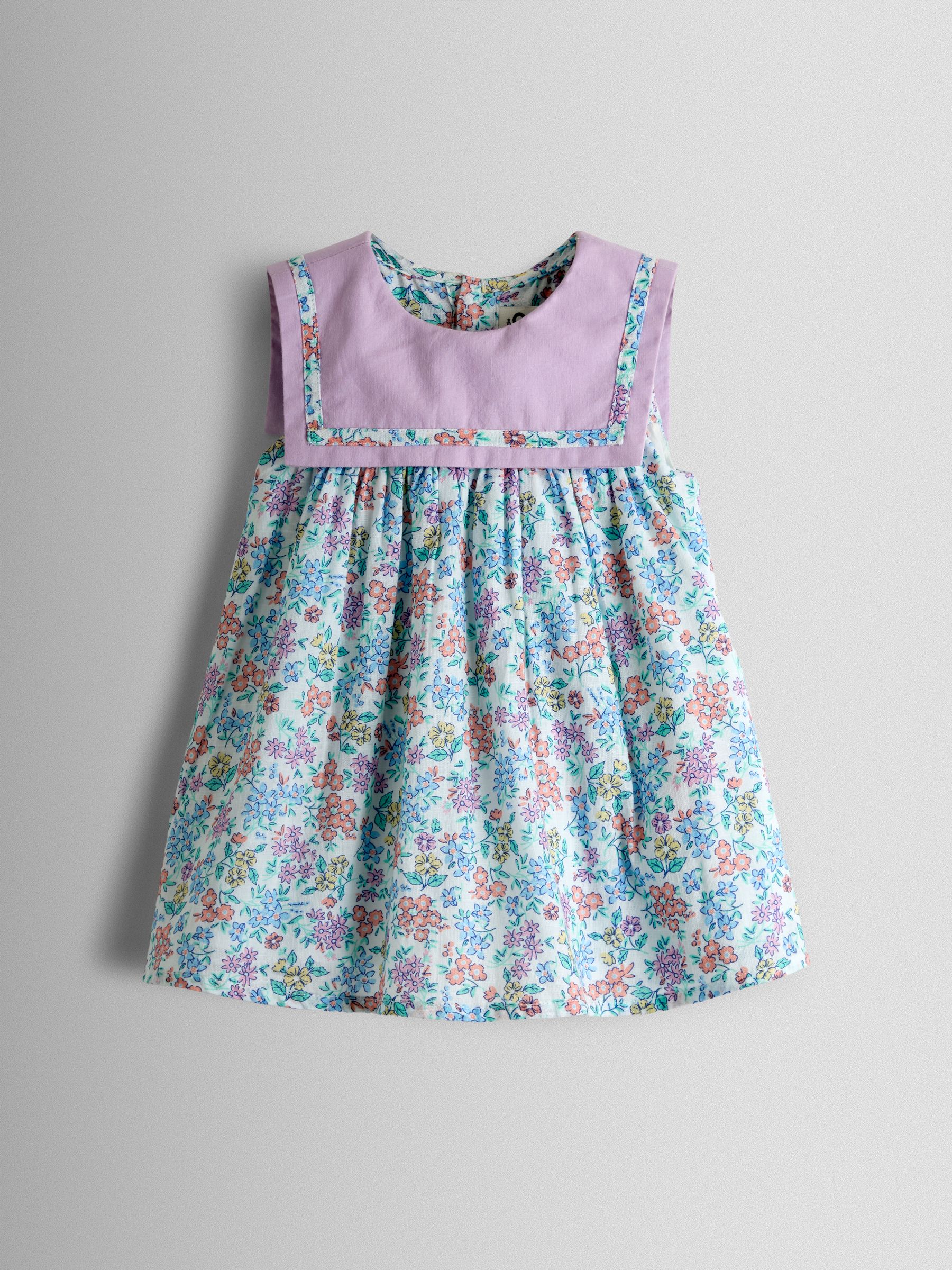 Lilac Ditsy Floral Sailor Baby Dress and Headband Set - Image 2 of 8