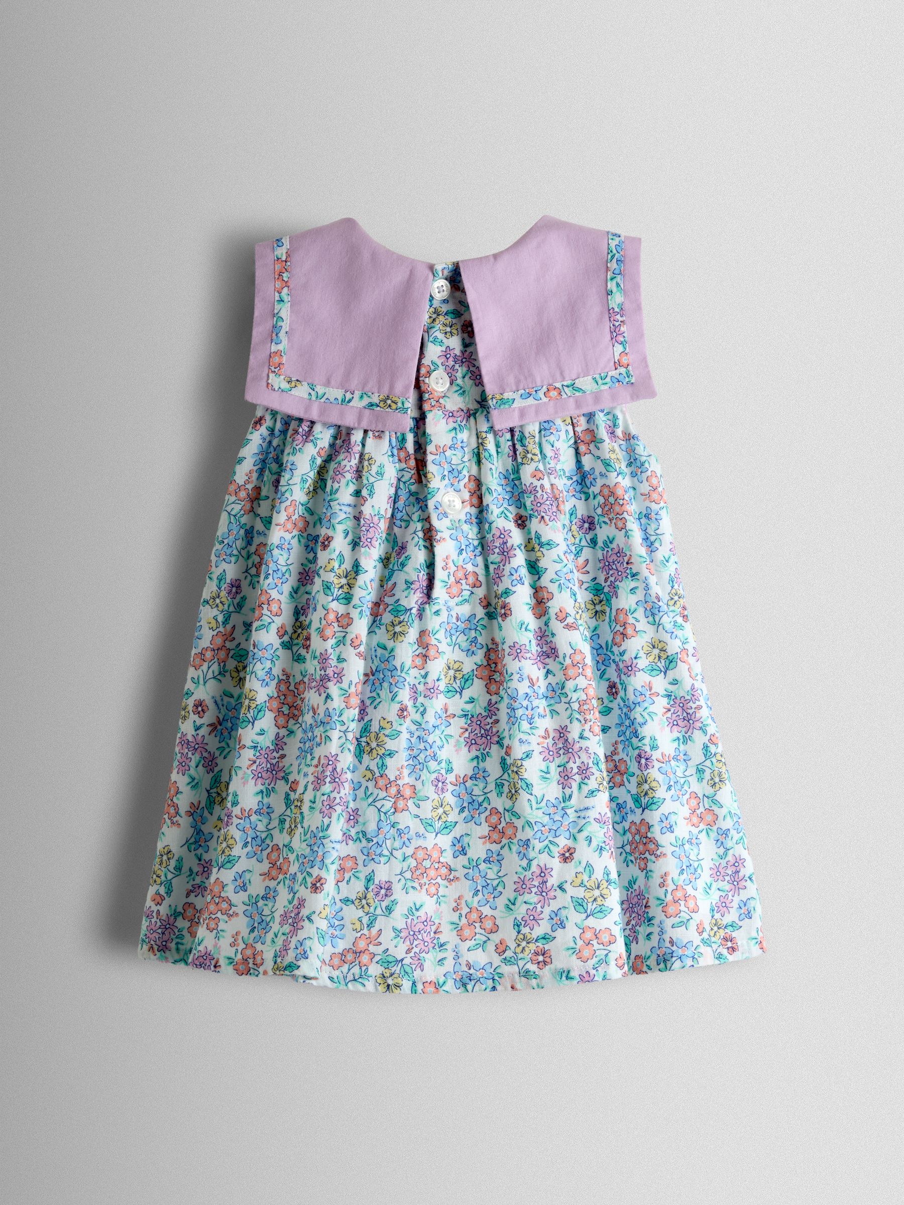 Lilac Ditsy Floral Sailor Baby Dress and Headband Set - Image 3 of 8