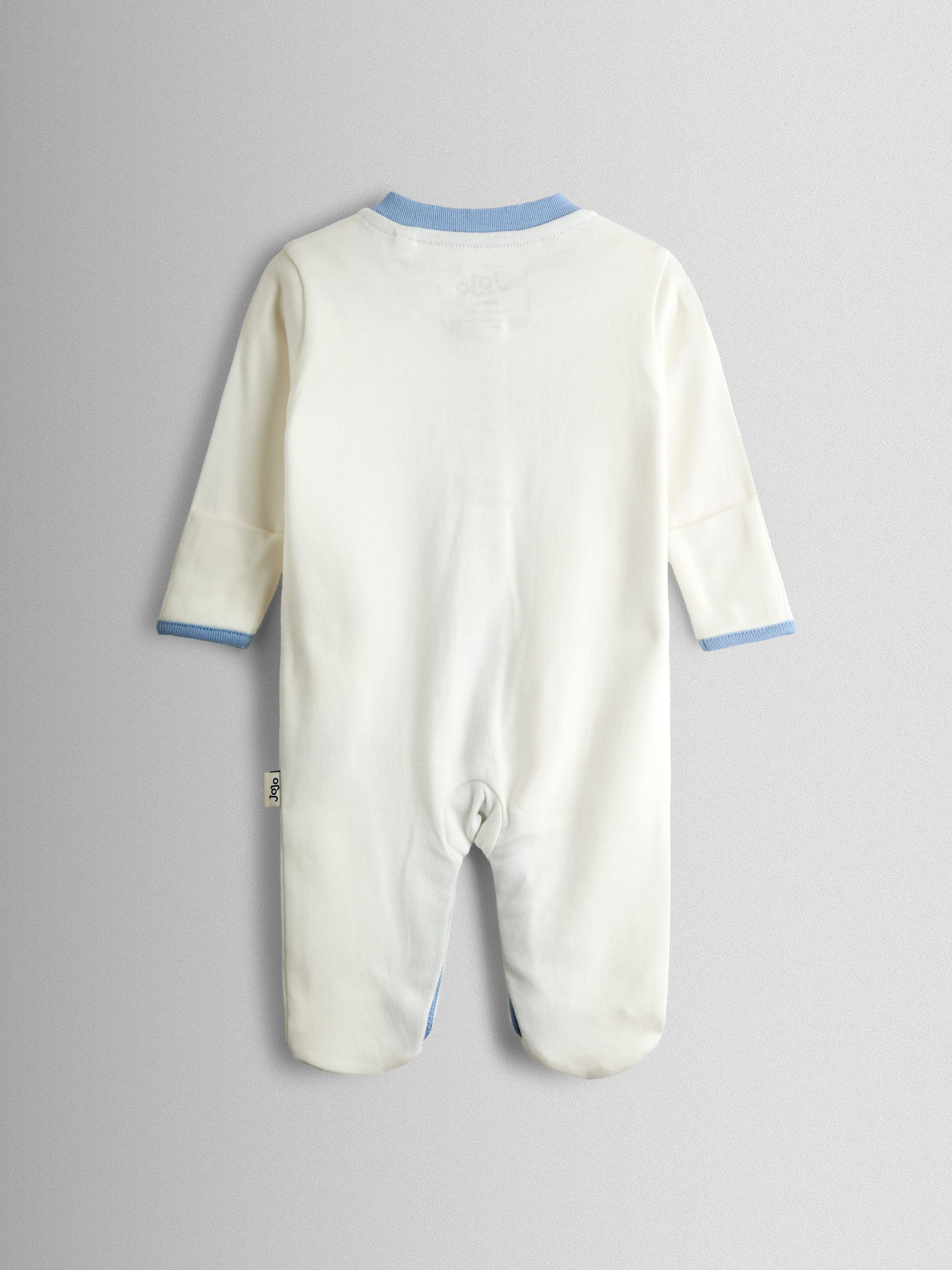 Blue Elephant Cotton Footed 3 Pack Sleepsuit - Image 3 of 10