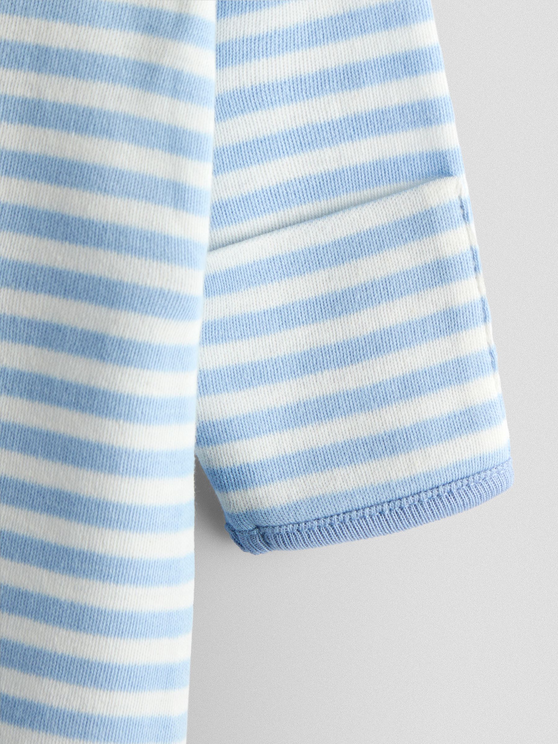 Blue Elephant Cotton Footed 3 Pack Sleepsuit - Image 7 of 10