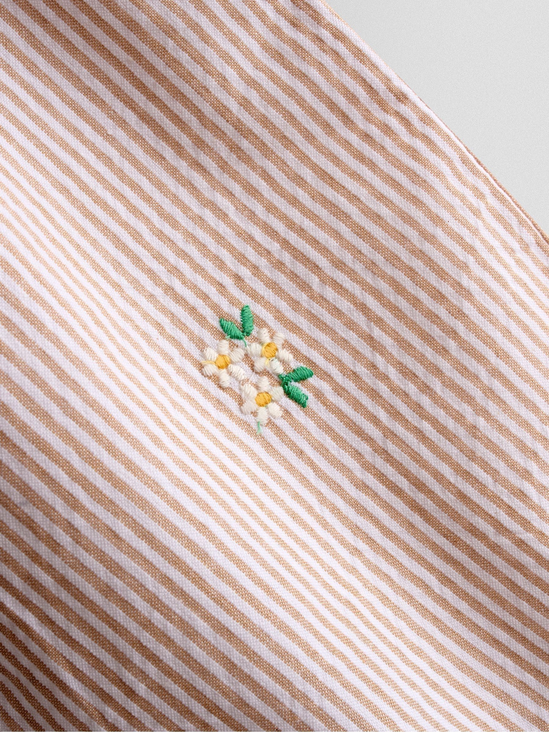 Natural Frill Shoulder Embroidered Romper - Image 4 of 4 Natural Frill Shoulder Embroidered Romper - Image 4 of 4