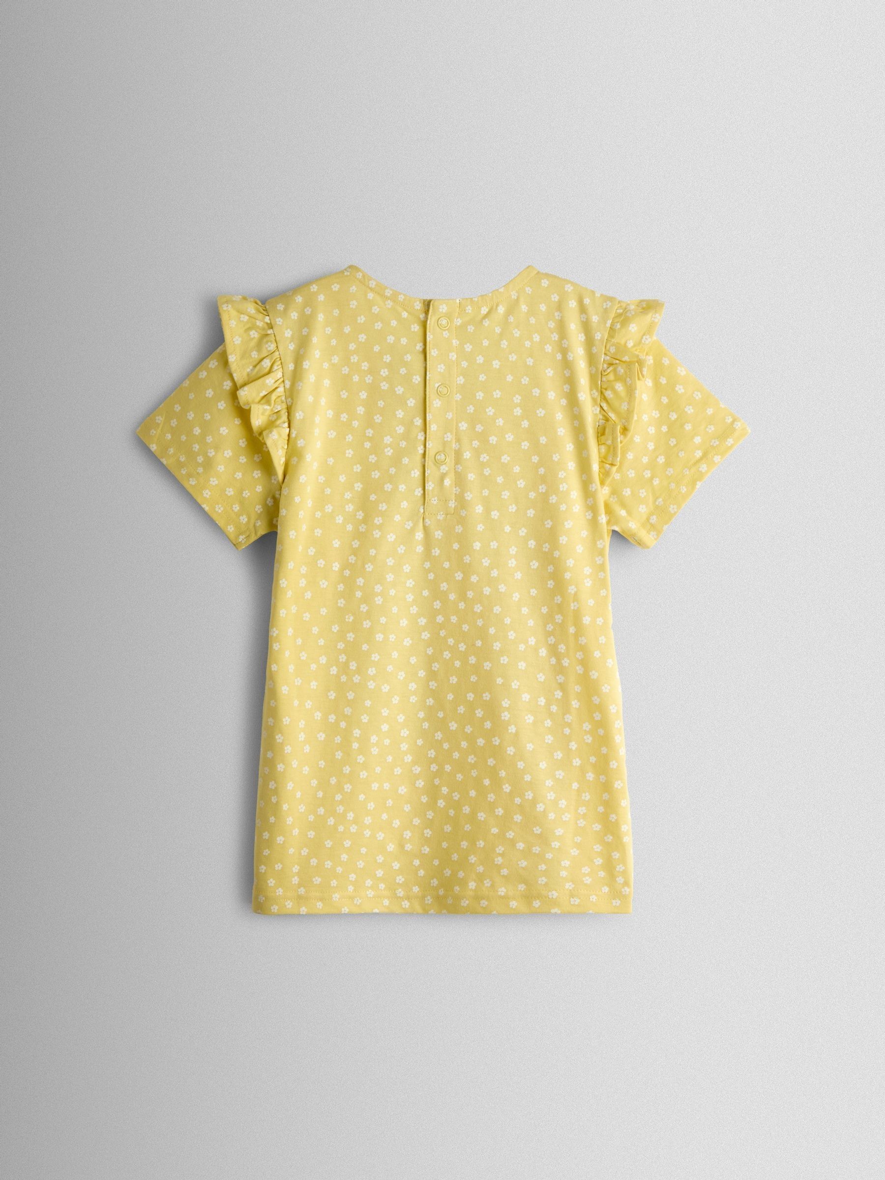Mid Yellow Lamb Appliqué Frill Shoulder Top - Image 2 of 3