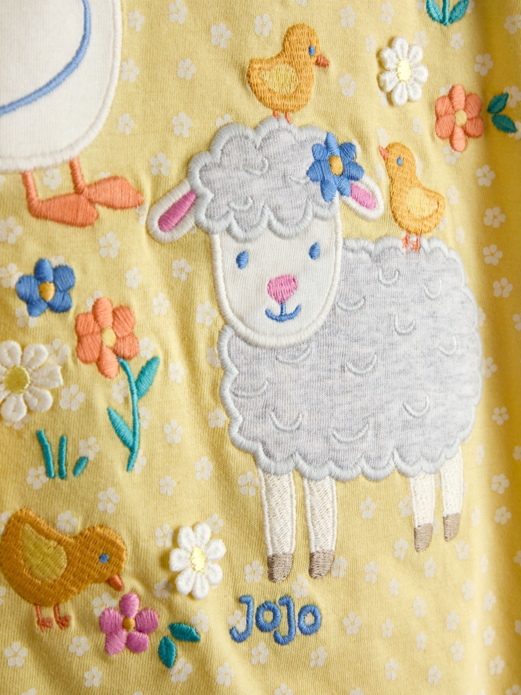 Mid Yellow Lamb Appliqué Frill Shoulder Top - Image 3 of 3