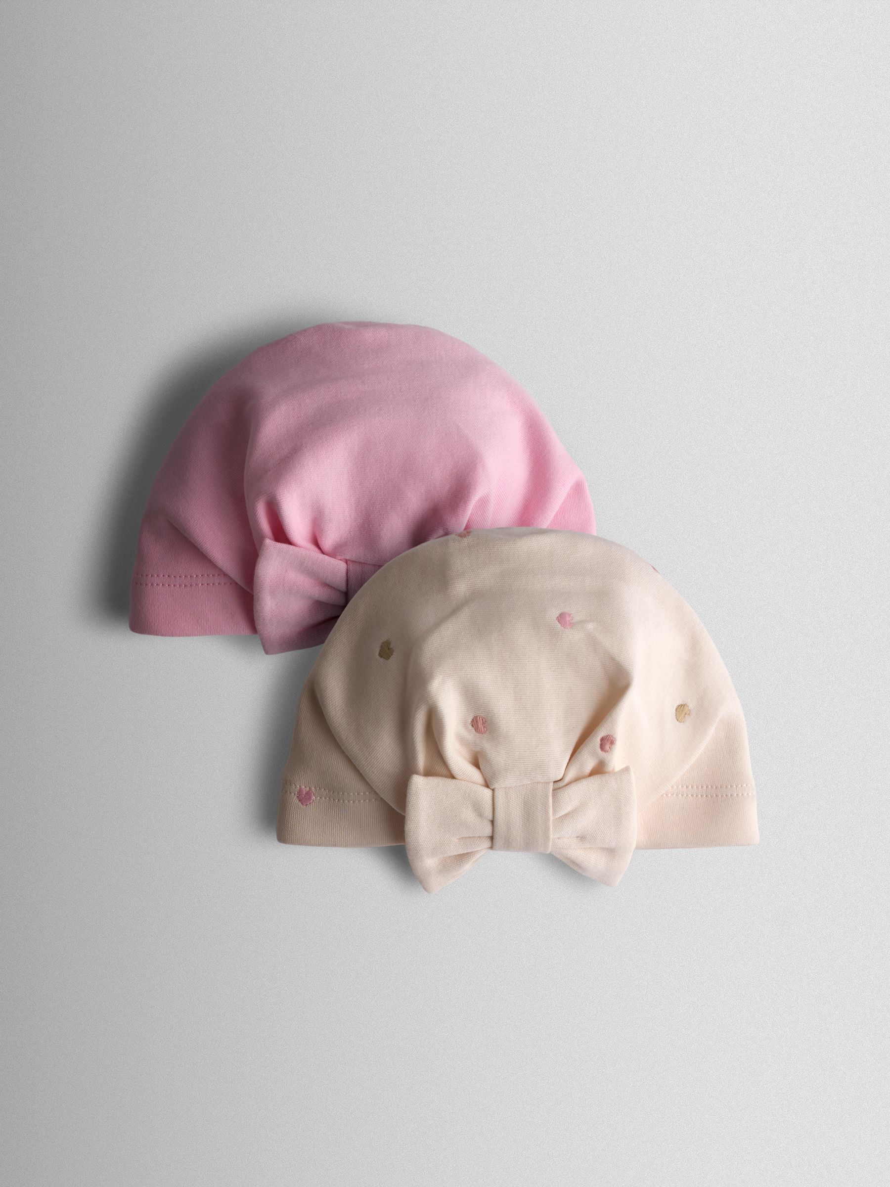 Cream Heart Embroidered 2-Pack Turbans - Image 1 of 6 Cream Heart Embroidered 2-Pack Turbans - Image 1 of 6