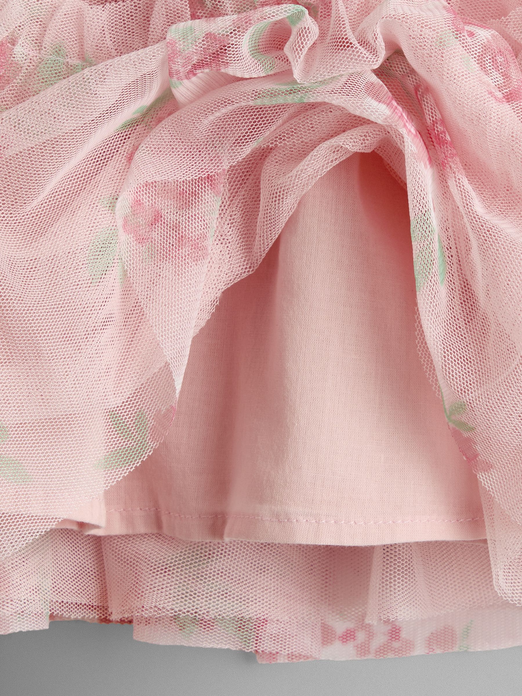 Rose Pink Broderie Collar T-Shirt & Printed Tulle Skirt Set - Image 7 of 7