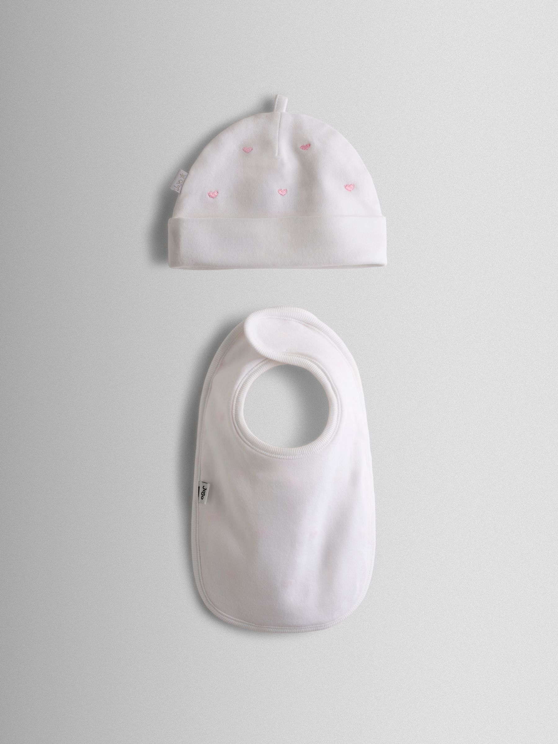 Pink Heart Embroidered Hat and Bib Set - Image 2 of 4