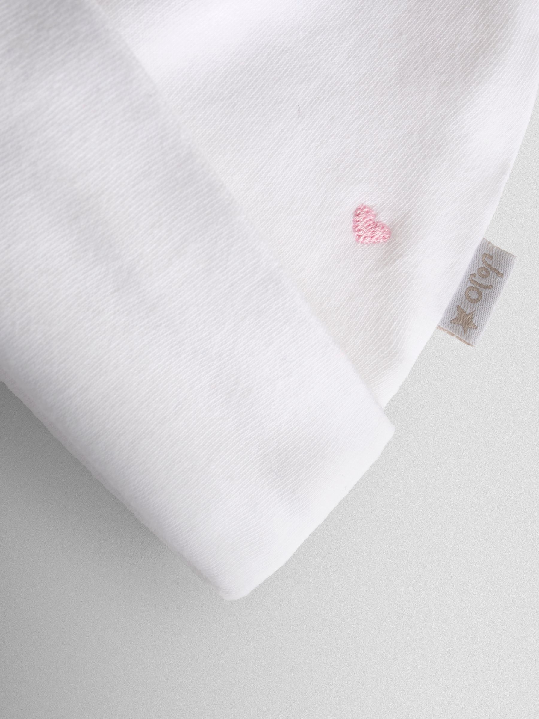 Pink Heart Embroidered Hat and Bib Set - Image 4 of 4