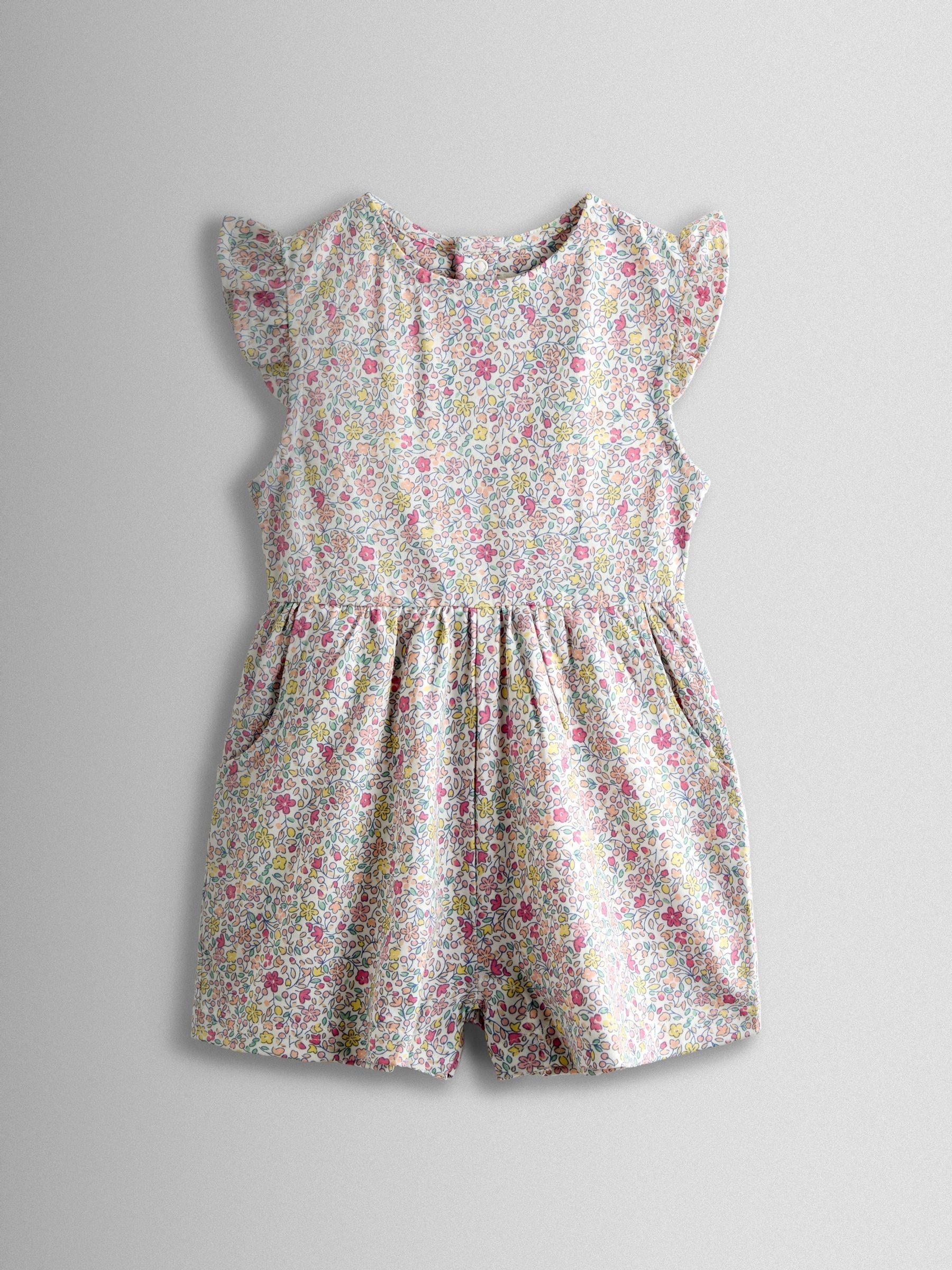 Light Pink Ditsy Frill Sleeve Playsuit - Image 1 of 3 Light Pink Ditsy Frill Sleeve Playsuit - Image 1 of 3