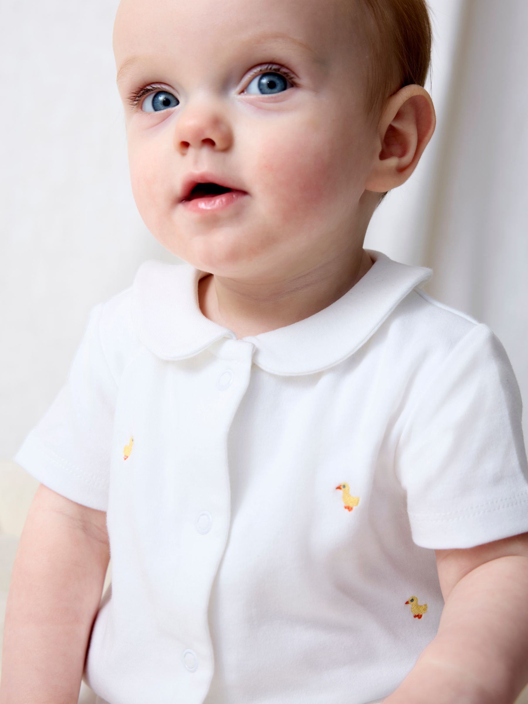White Duck Embroidered Organic Cotton Short Sleeve Sleepsuit - Image 2 of 5
