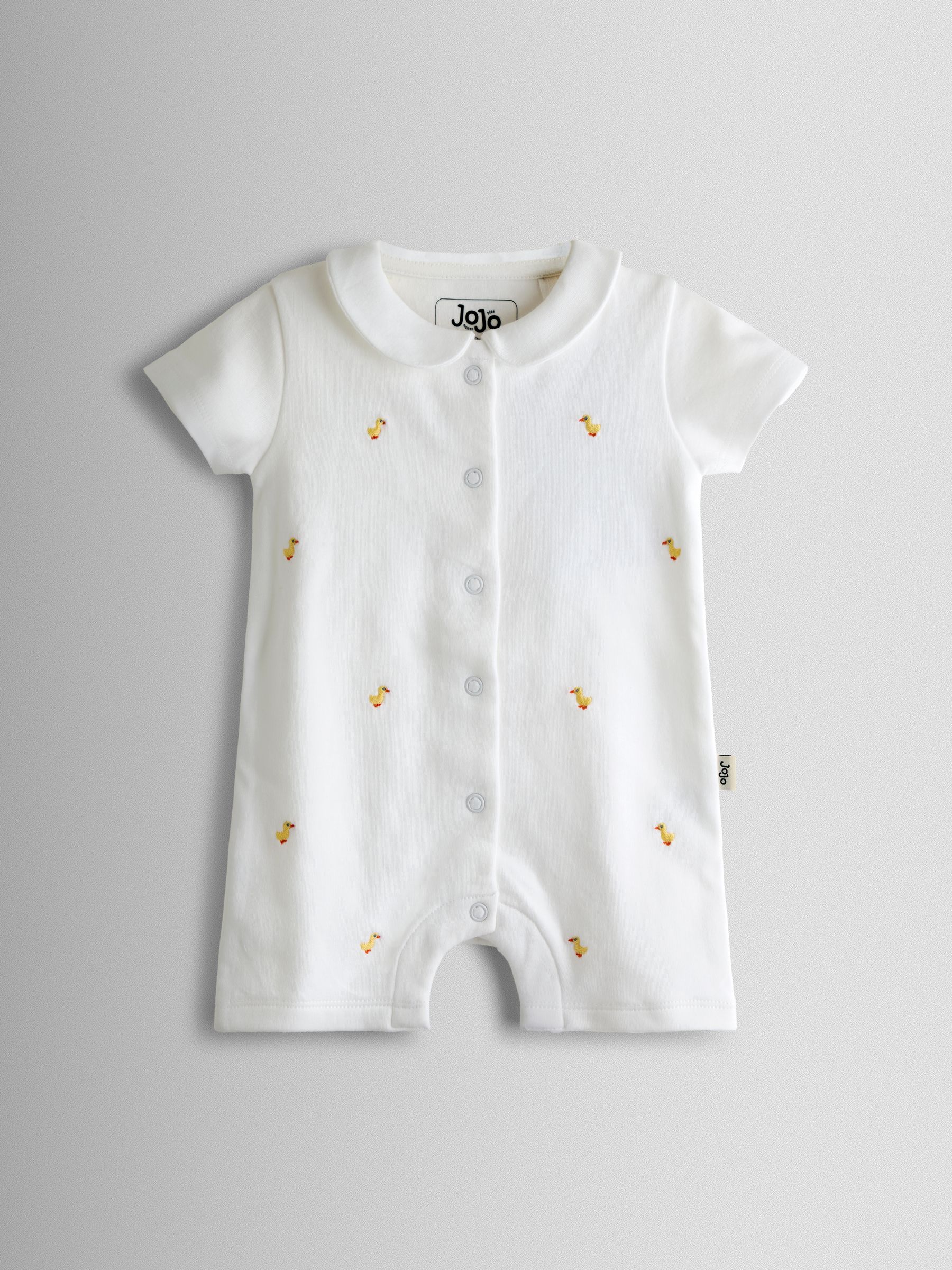 White Duck Embroidered Organic Cotton Short Sleeve Sleepsuit - Image 3 of 5