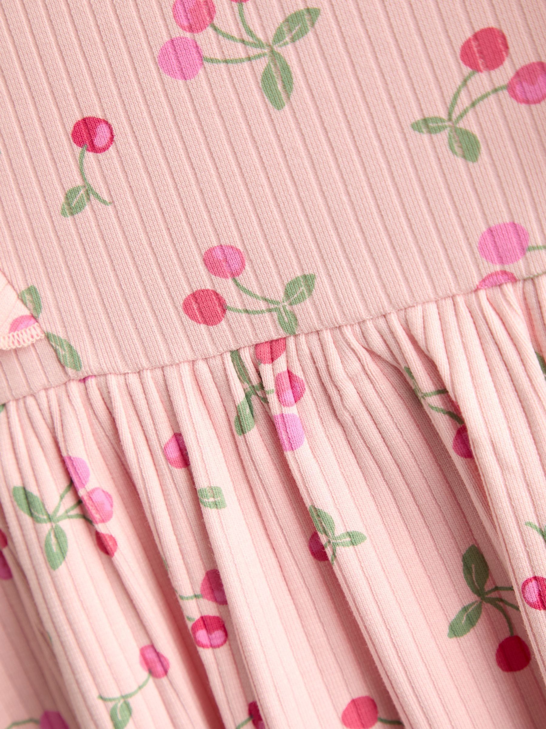 Light Pink Cherry Frill Long Sleeve Dress - Image 4 of 4