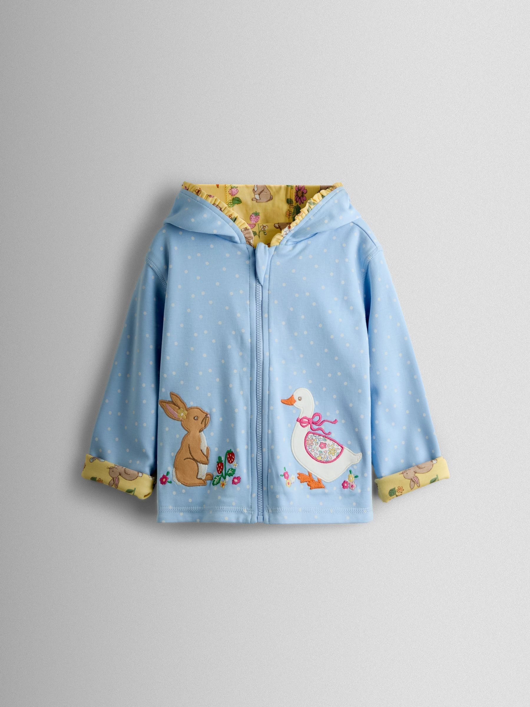 Light Yellow Yellow Duck and Bunny Reversible Hoodie - Image 2 of 9