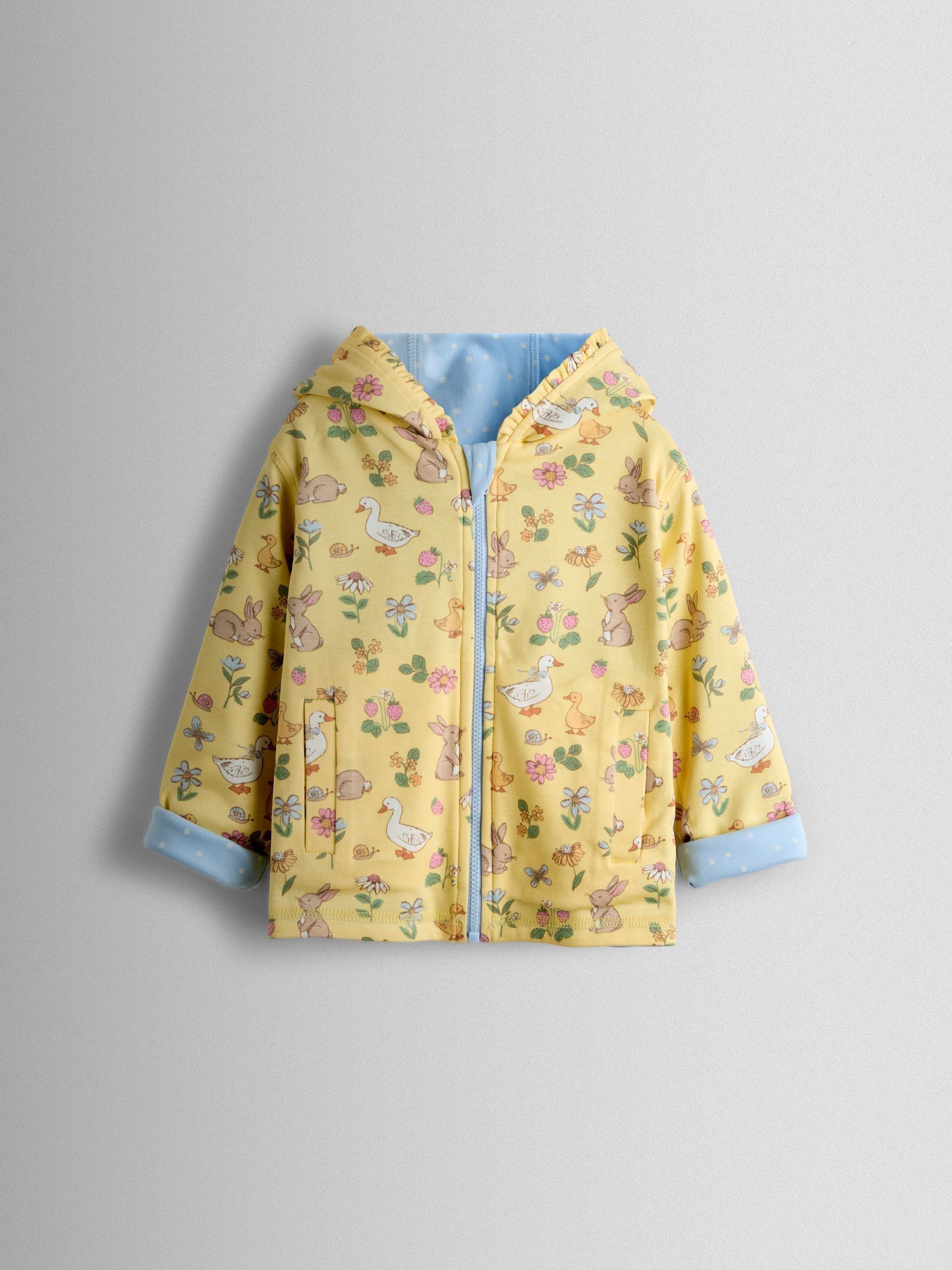 Light Yellow Yellow Duck and Bunny Reversible Hoodie - Image 4 of 9