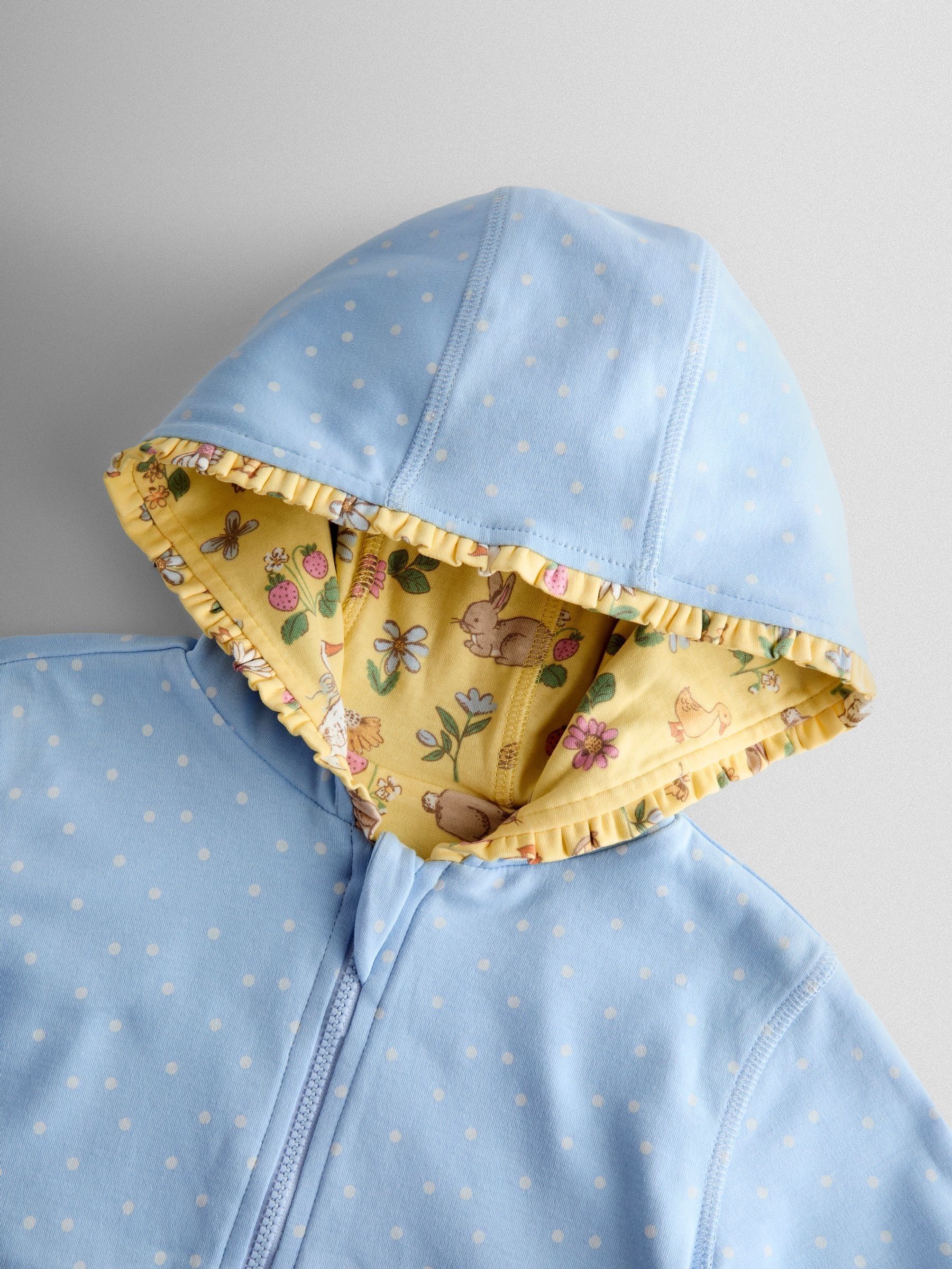 Light Yellow Yellow Duck and Bunny Reversible Hoodie - Image 6 of 9