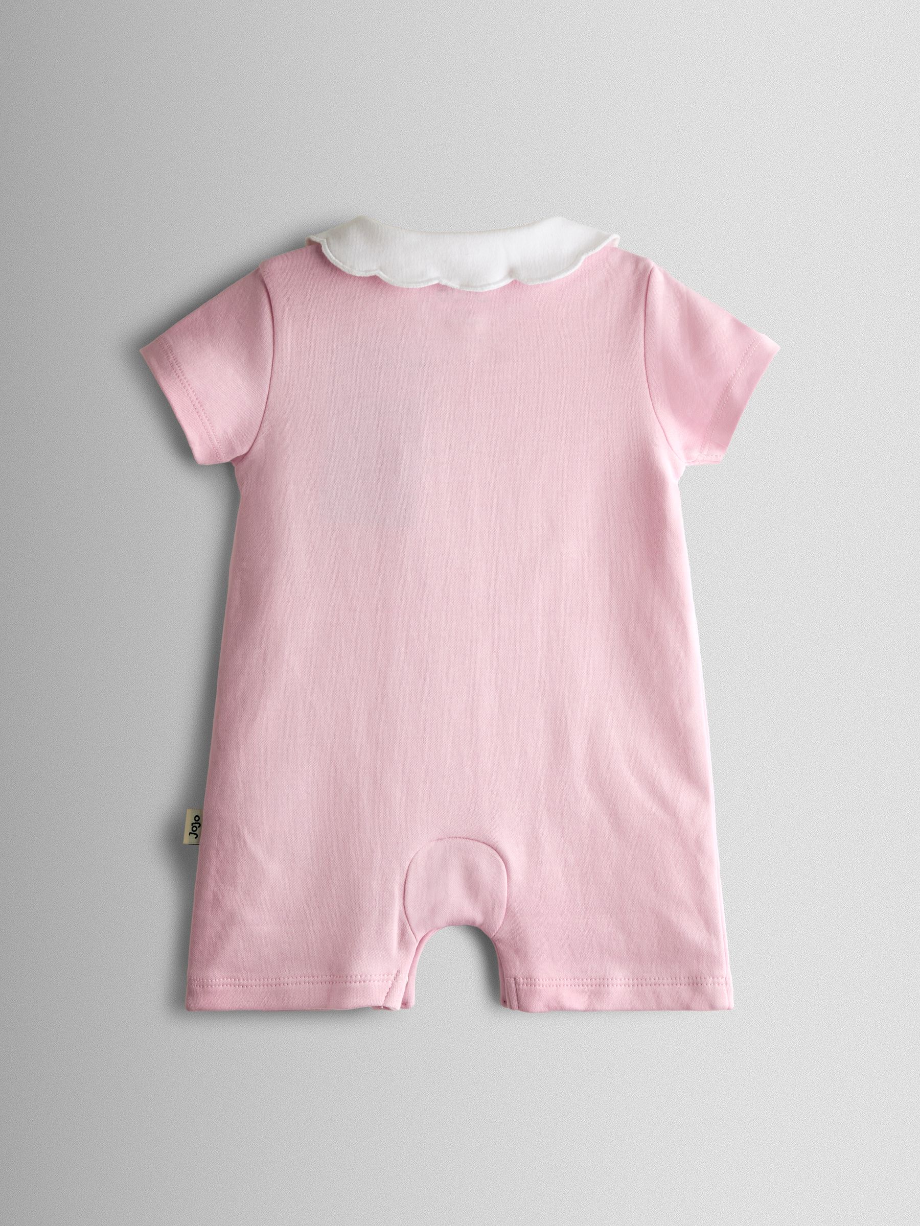 Pink Strawberry Embroidered Organic Cotton Short Sleeve Sleepsuit - Image 3 of 4