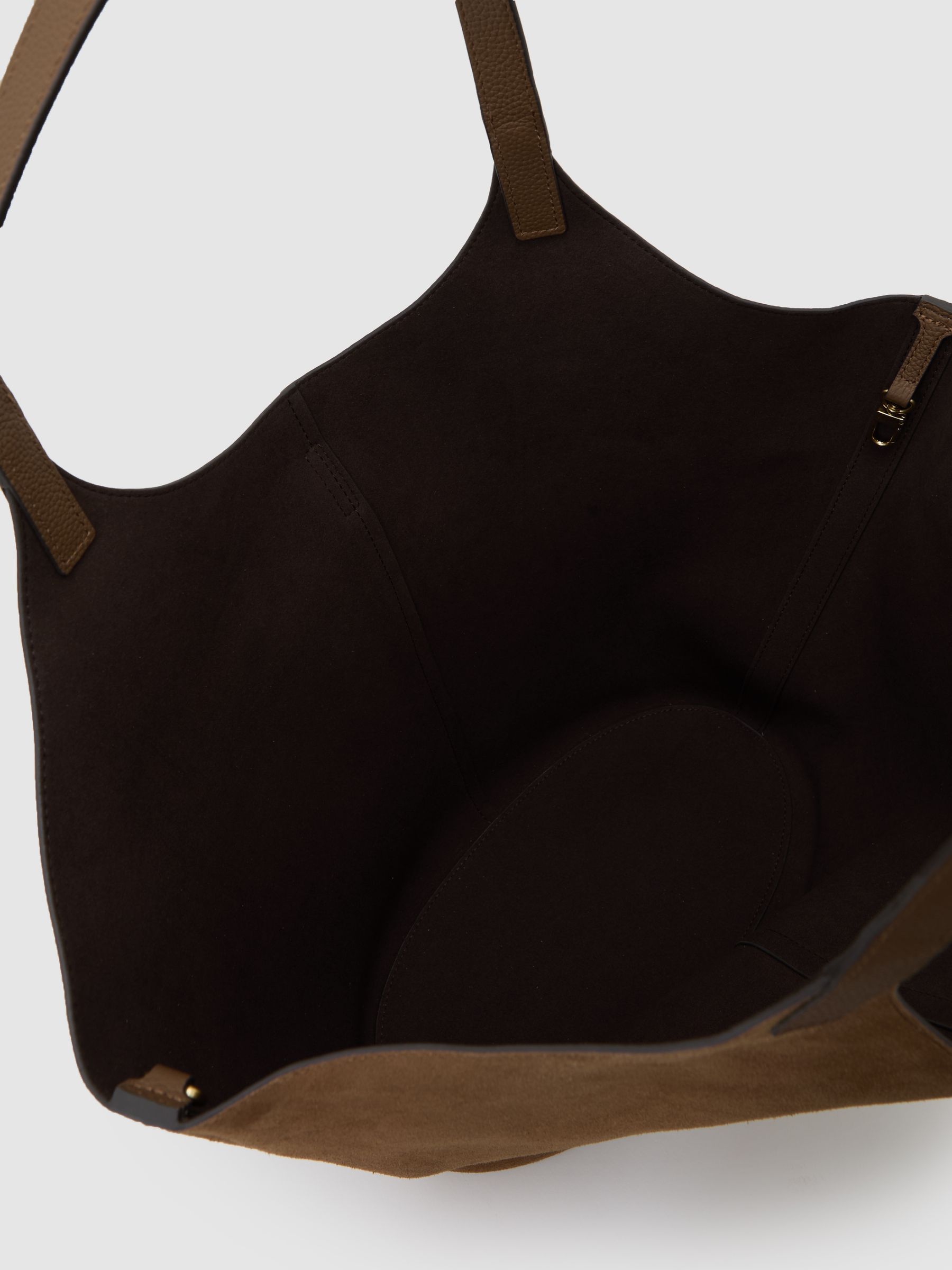 Leather And Suede Tote Bag in Tan - image 4