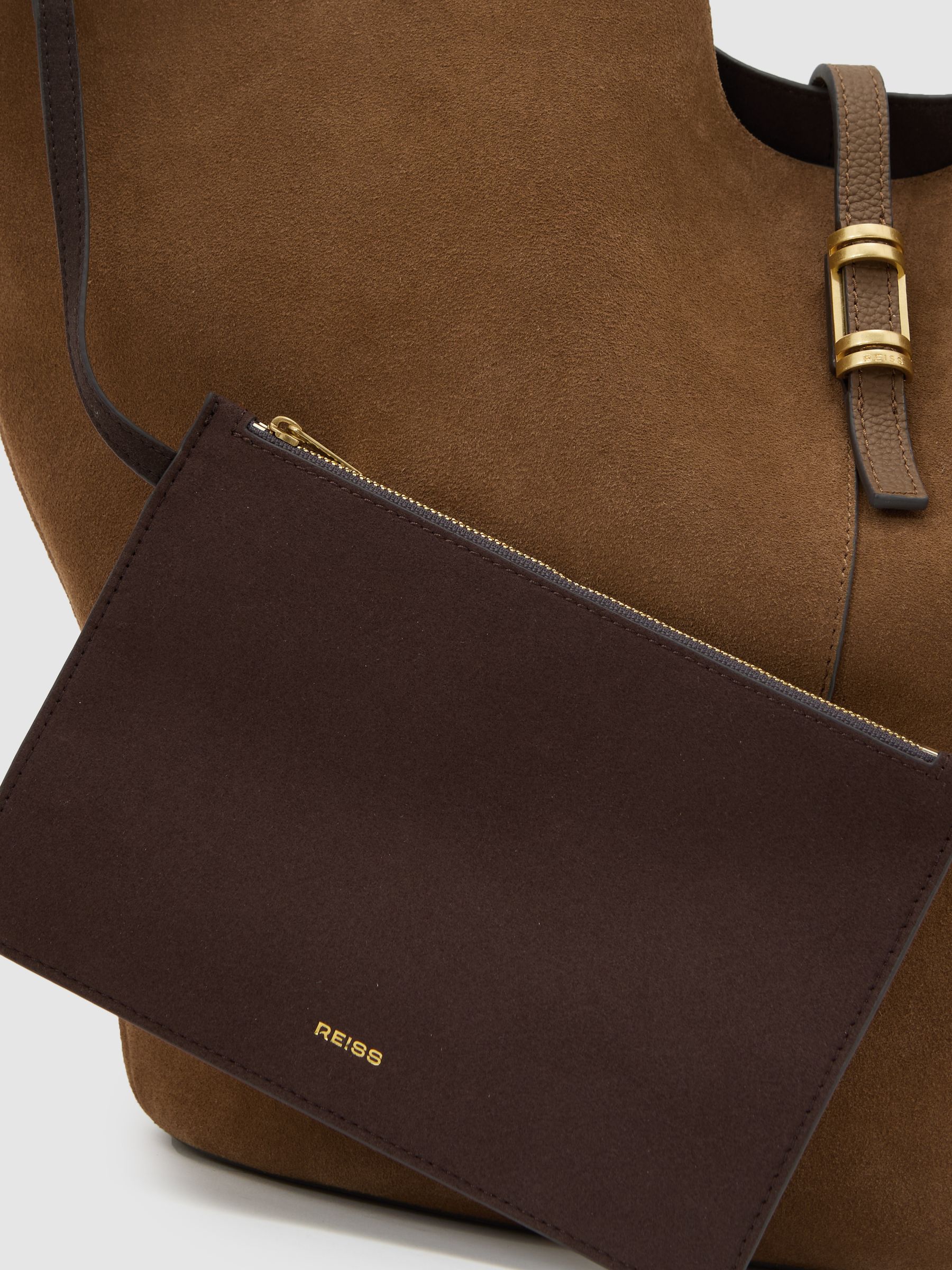 Leather And Suede Tote Bag in Tan - image 2