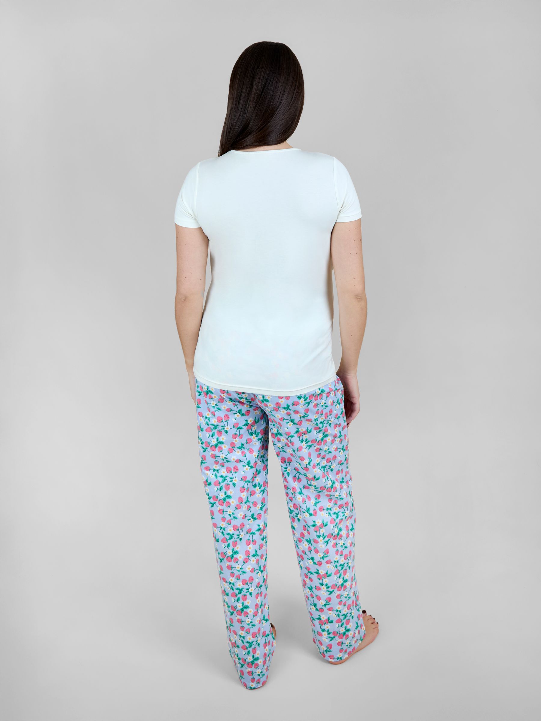 Light Pink Strawberry Maternity & Nursing Pyjamas Set - Image 3 of 7