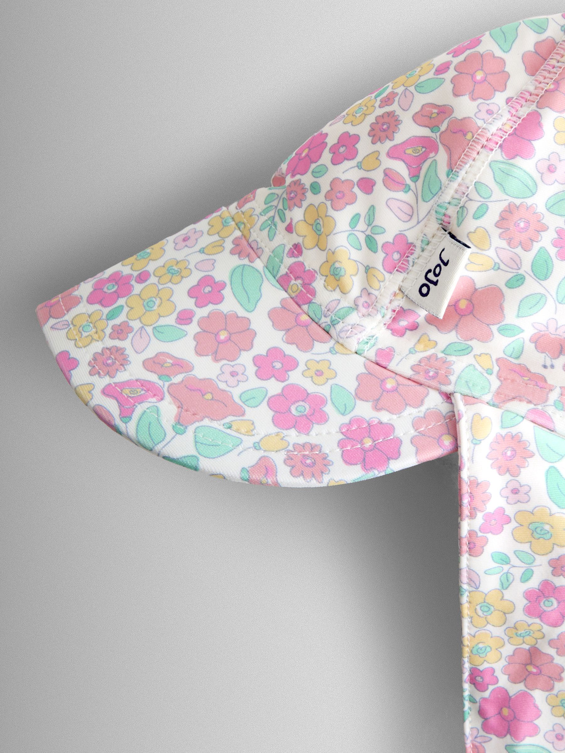 Pink Ditsy Neon Floral Sun Protection Swim Hat - Image 2 of 3 Pink Ditsy Neon Floral Sun Protection Swim Hat - Image 2 of 3