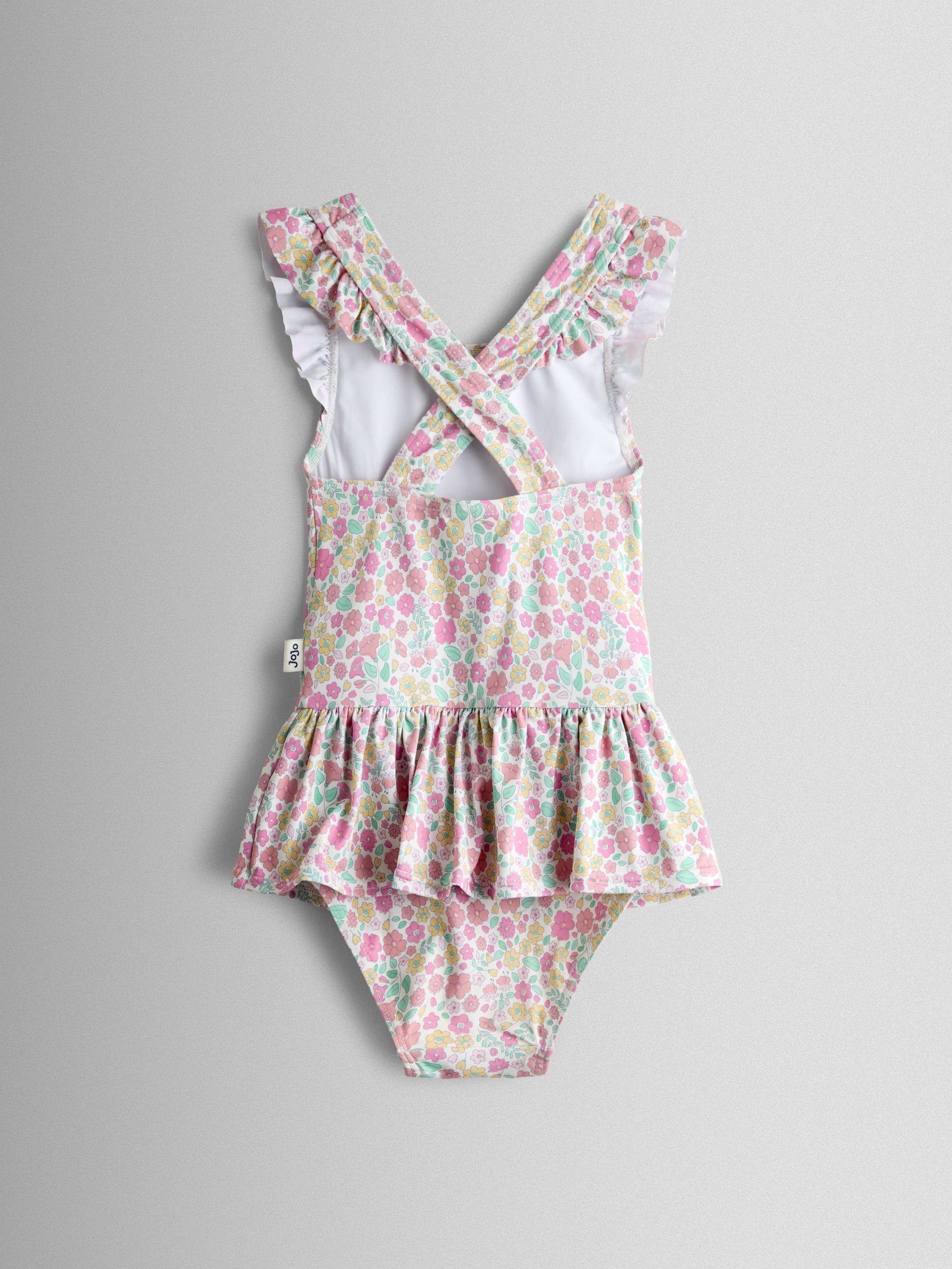 Pink Ditsy Floral Frill Swimsuit - Image 3 of 4
