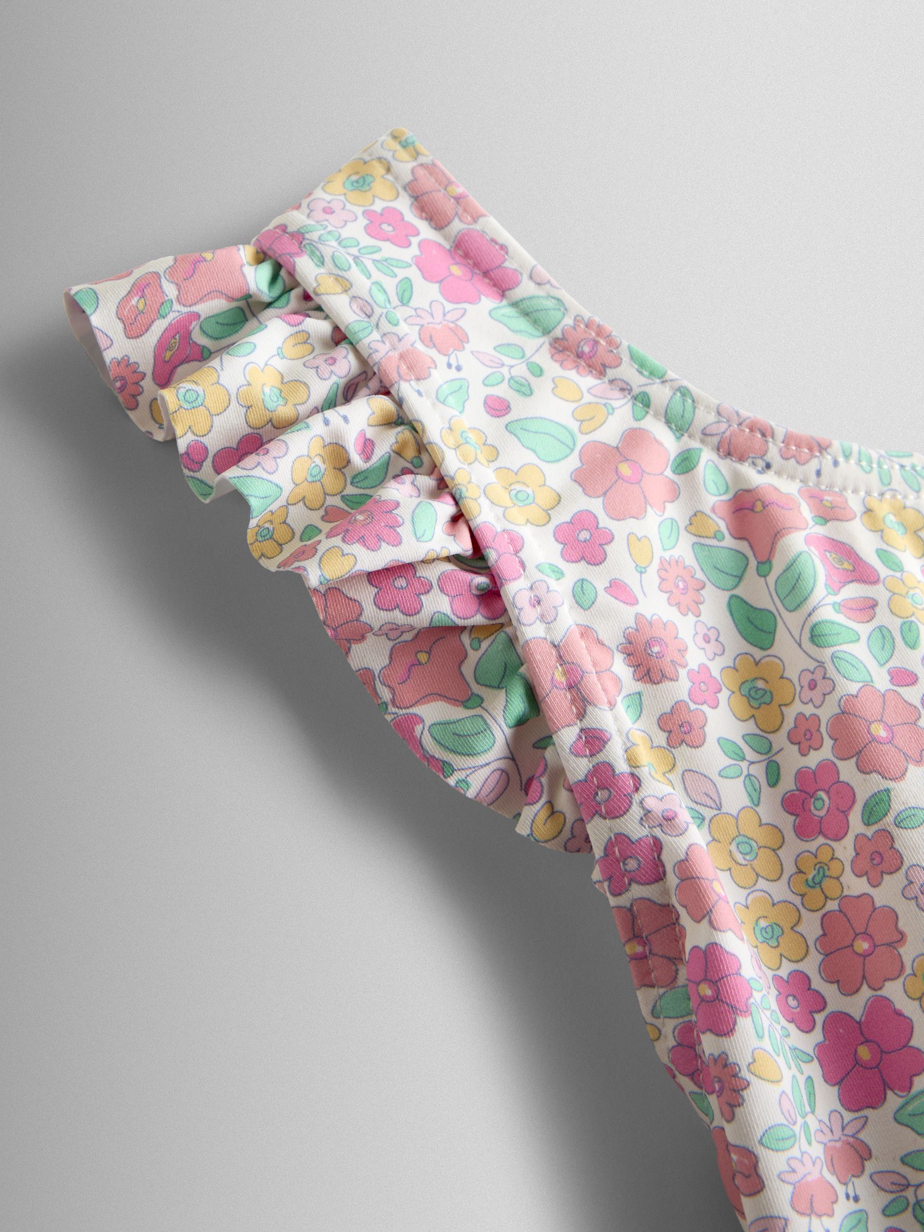 Pink Ditsy Floral Frill Swimsuit - Image 4 of 4