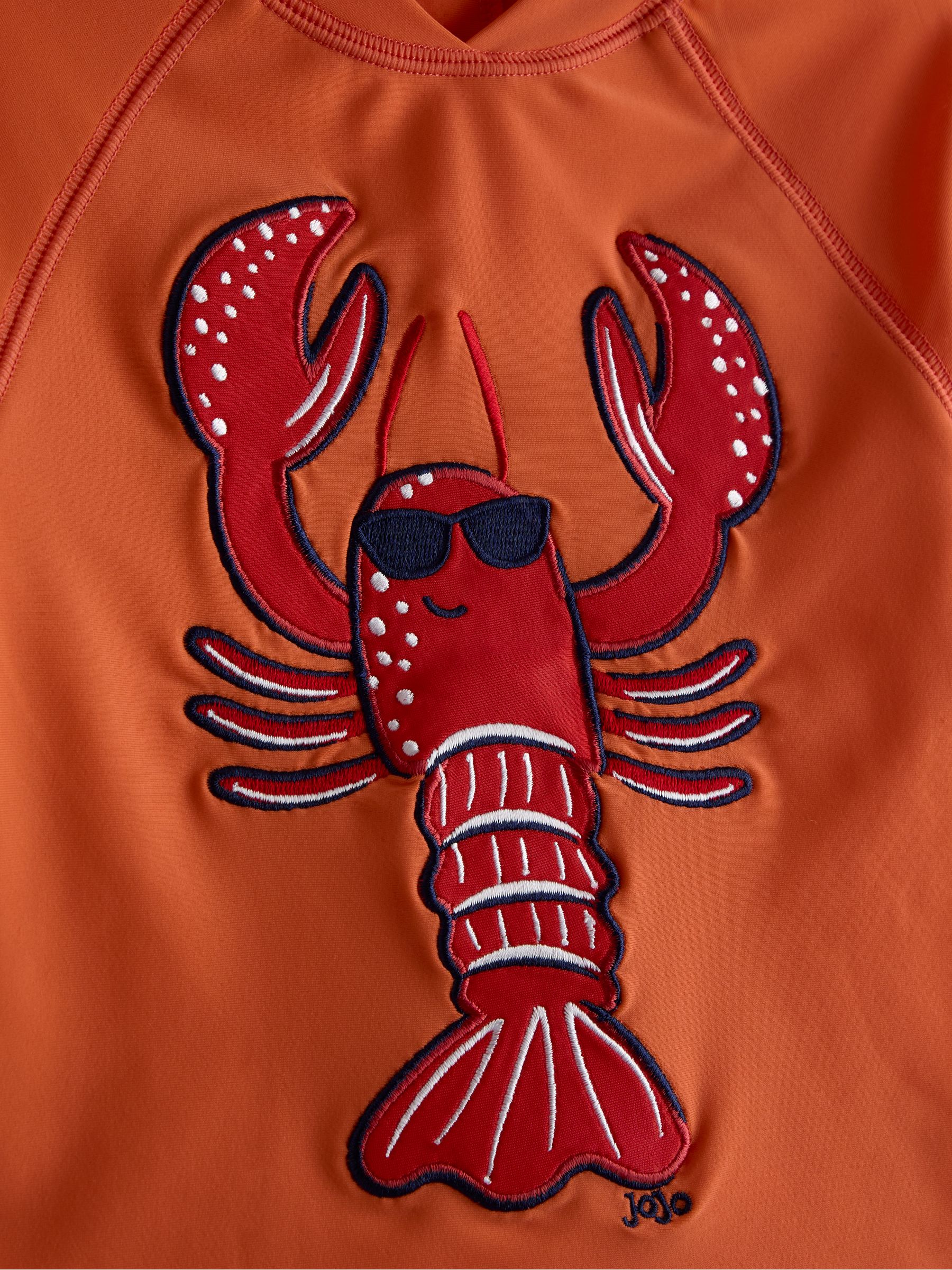 Red Lobster Appliqué Long Sleeve Rash Vest Set - Image 7 of 8