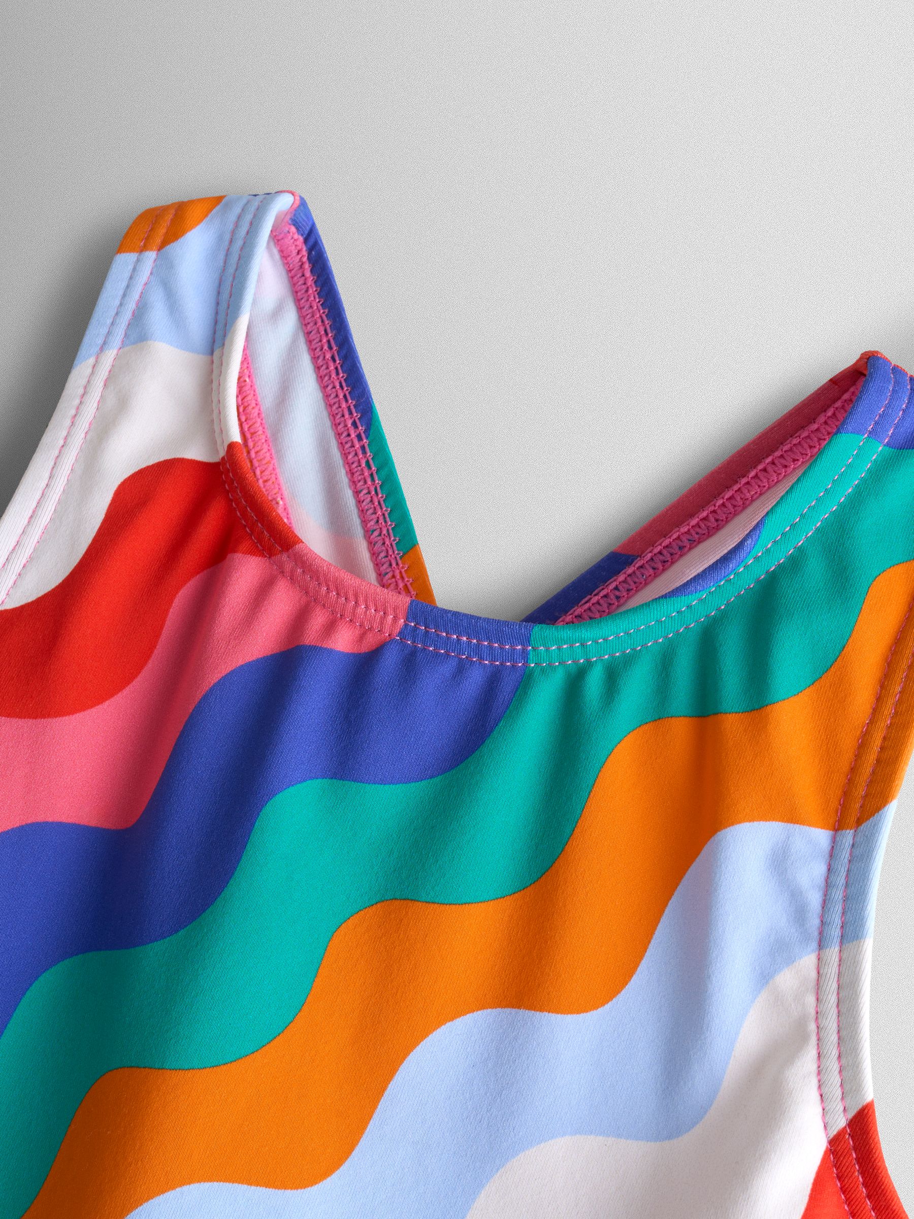 Multi-Coloured Wavy Stripe Print Swimsuit - Image 4 of 5