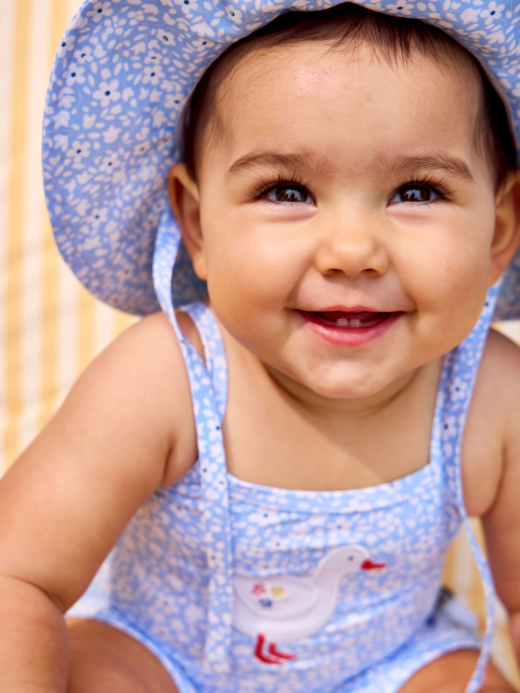 Blue Ditsy Floppy Swim Hat - Image 1 of 5 Blue Ditsy Floppy Swim Hat - Image 1 of 5