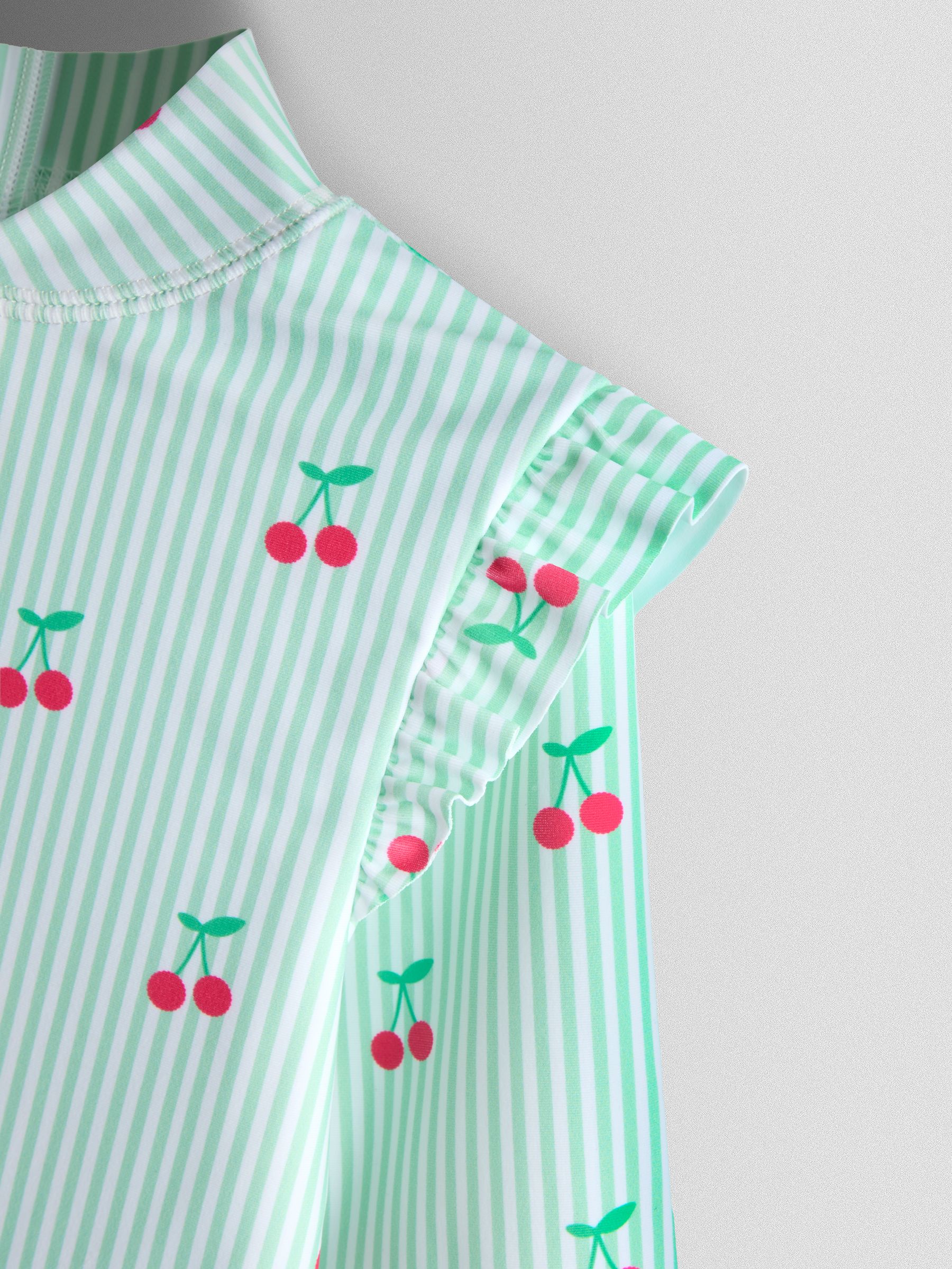 Green Cherry Stripe All-In-One Sunsafe Suit - Image 4 of 5