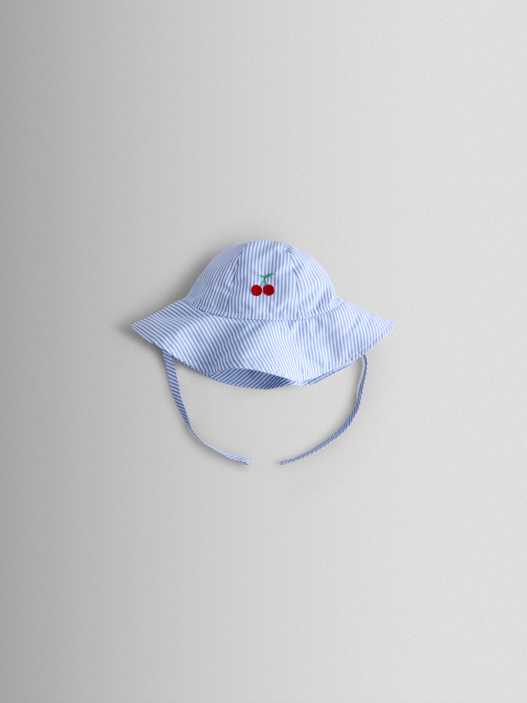 Blue Floral Floppy Sun Hat - Image 1 of 3