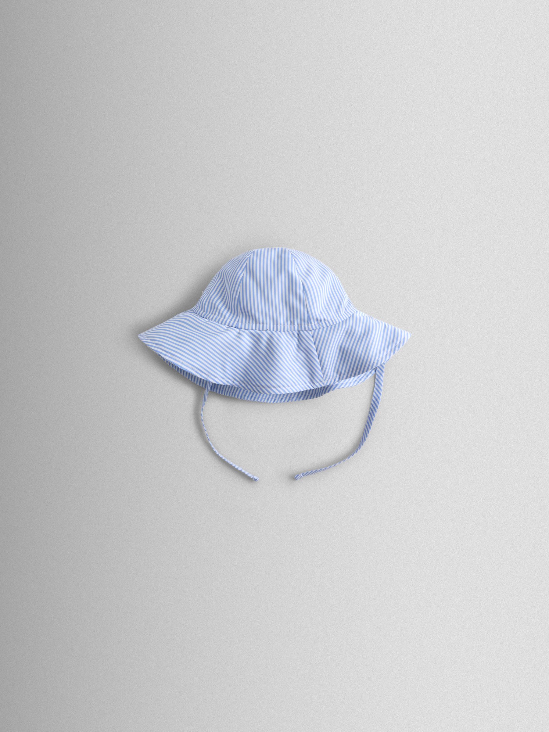 Blue Floral Floppy Sun Hat - Image 2 of 3