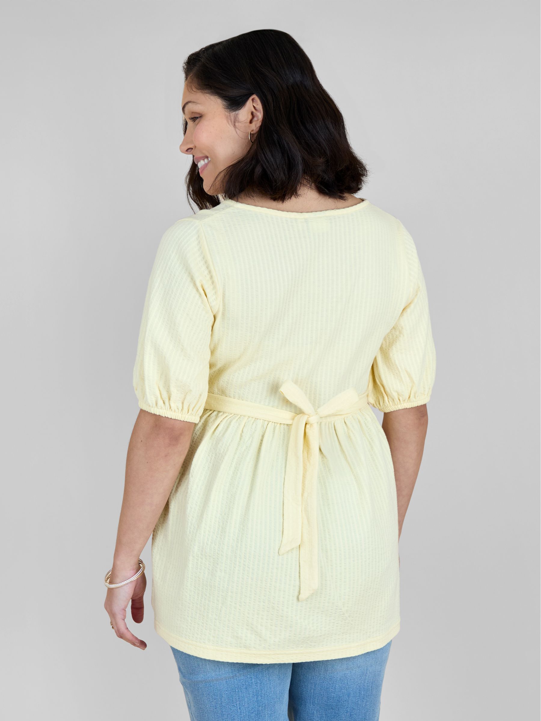 Yellow Short Sleeve Maternity Jersey Top - Image 3 of 4
