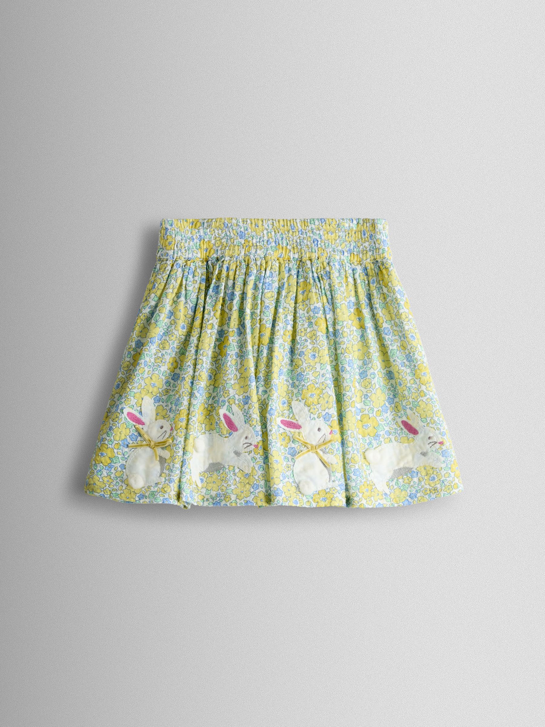 Yellow Bunny Appliqué T-shirt & Seersucker Skirt Set - Image 5 of 7