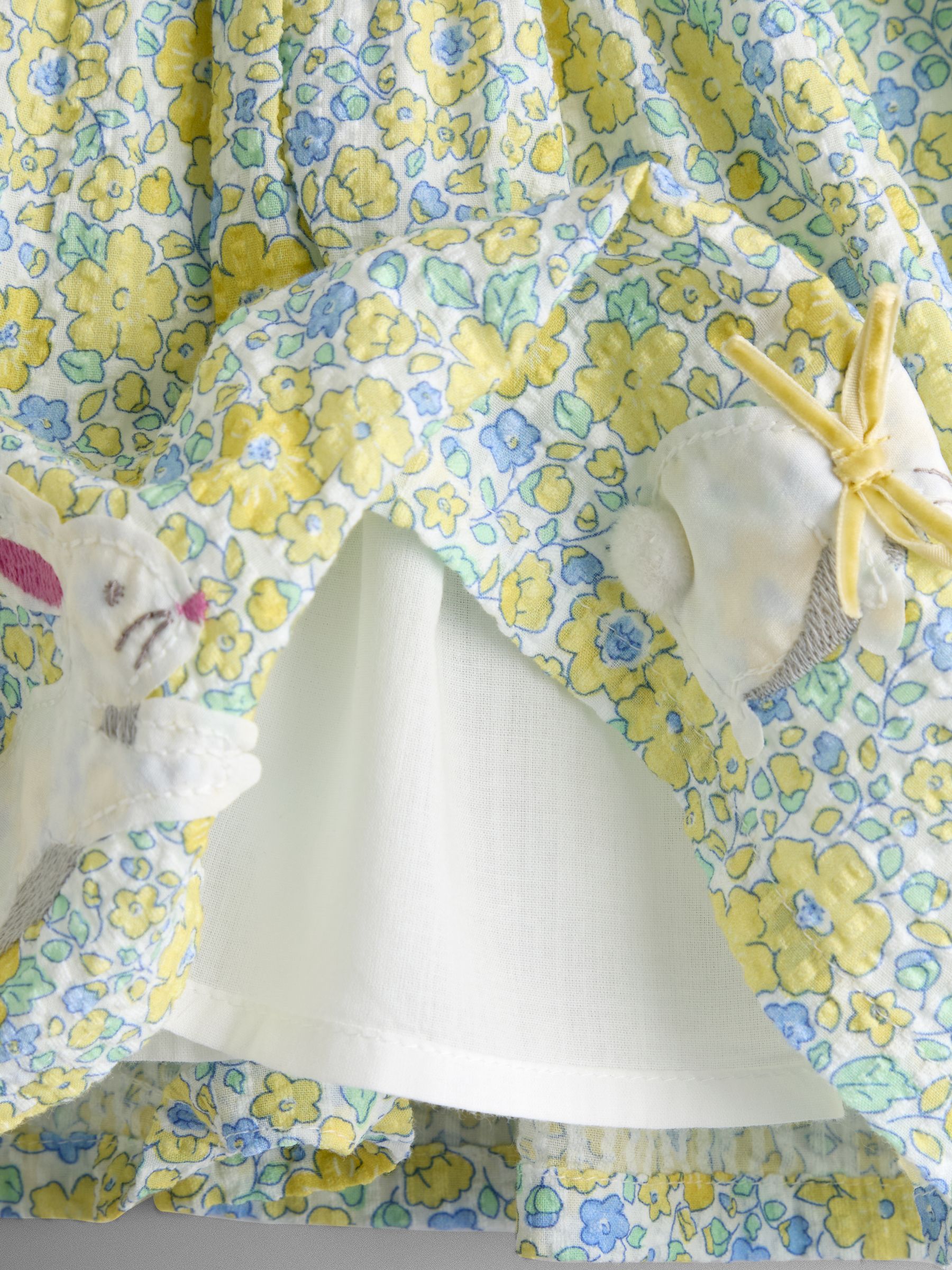 Yellow Bunny Appliqué T-shirt & Seersucker Skirt Set - Image 7 of 7 Yellow Bunny Appliqué T-shirt & Seersucker Skirt Set - Image 7 of 7