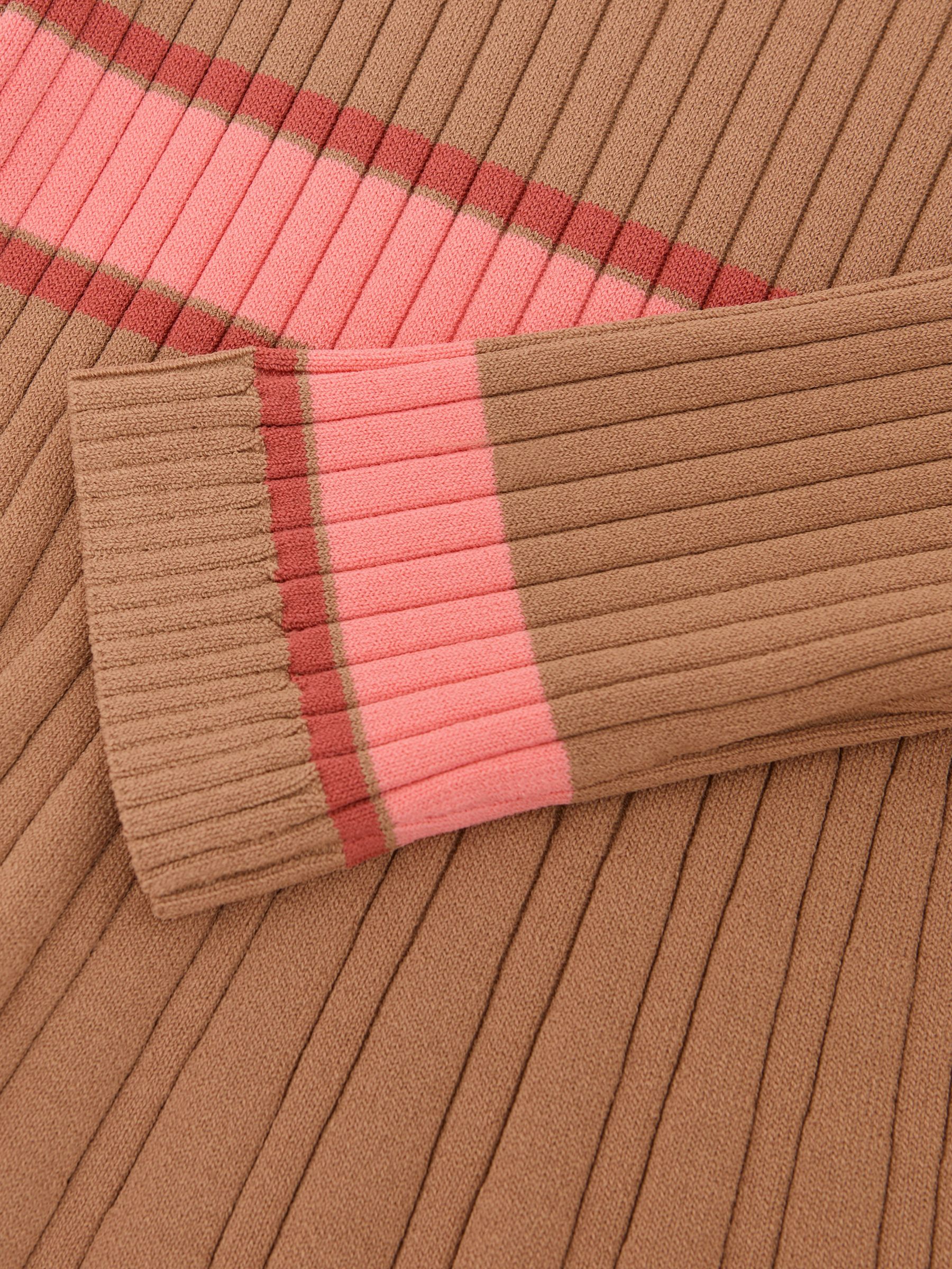 9-13 yrs Colour-Block Knitted Skater Dress in Camel - Image 4 of 4