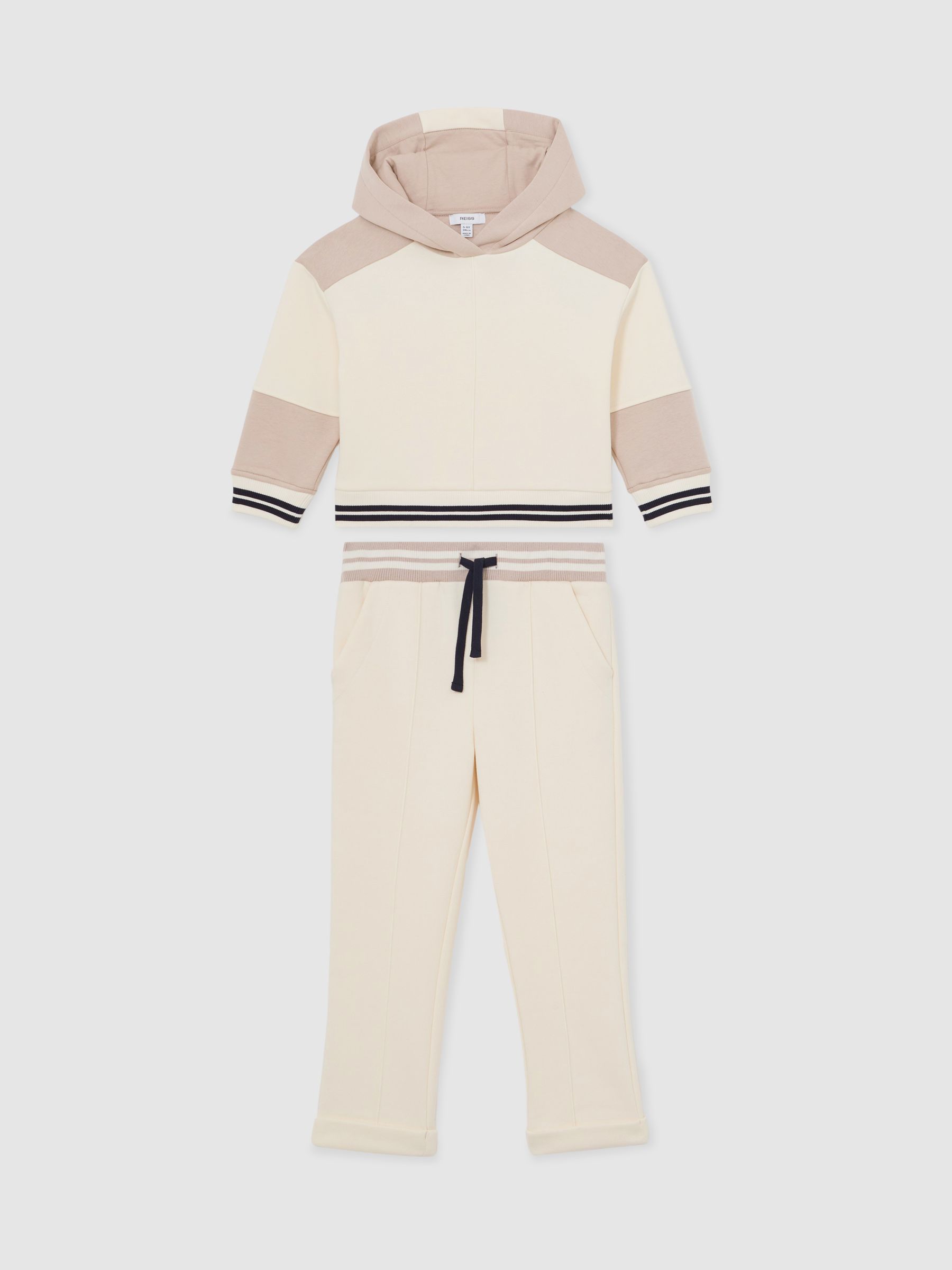 9-13 yrs Cotton-Blend Hoodie and Joggers Set in Neutral - Image 1 of 4